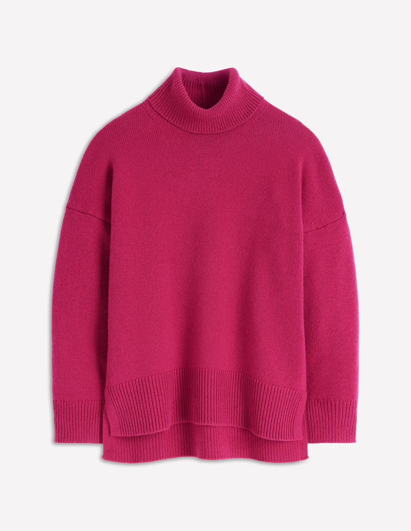 Polly Merino Roll Neck Sweater-Sorbet Pink 8