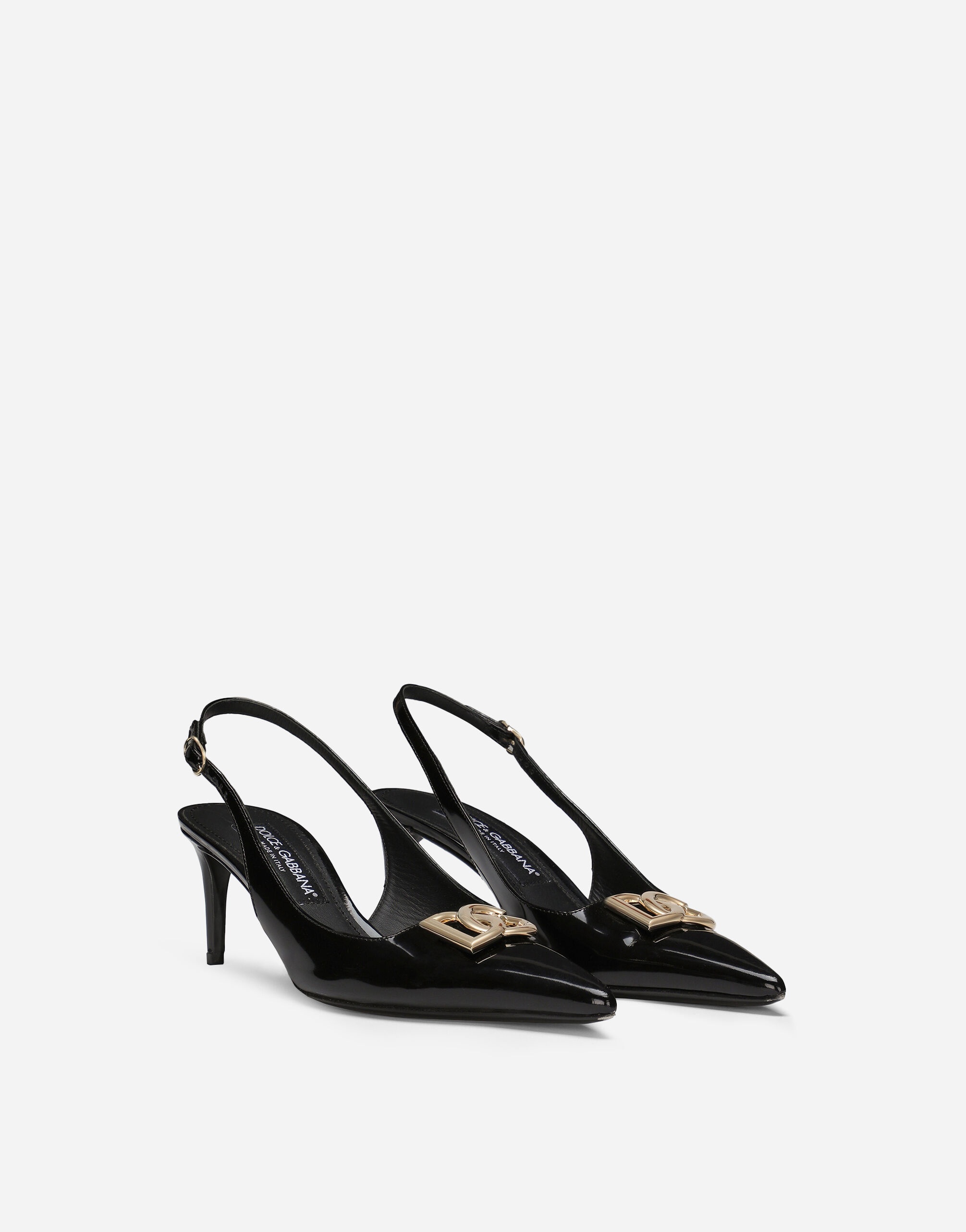 Polished calfskin slingbacks - 2