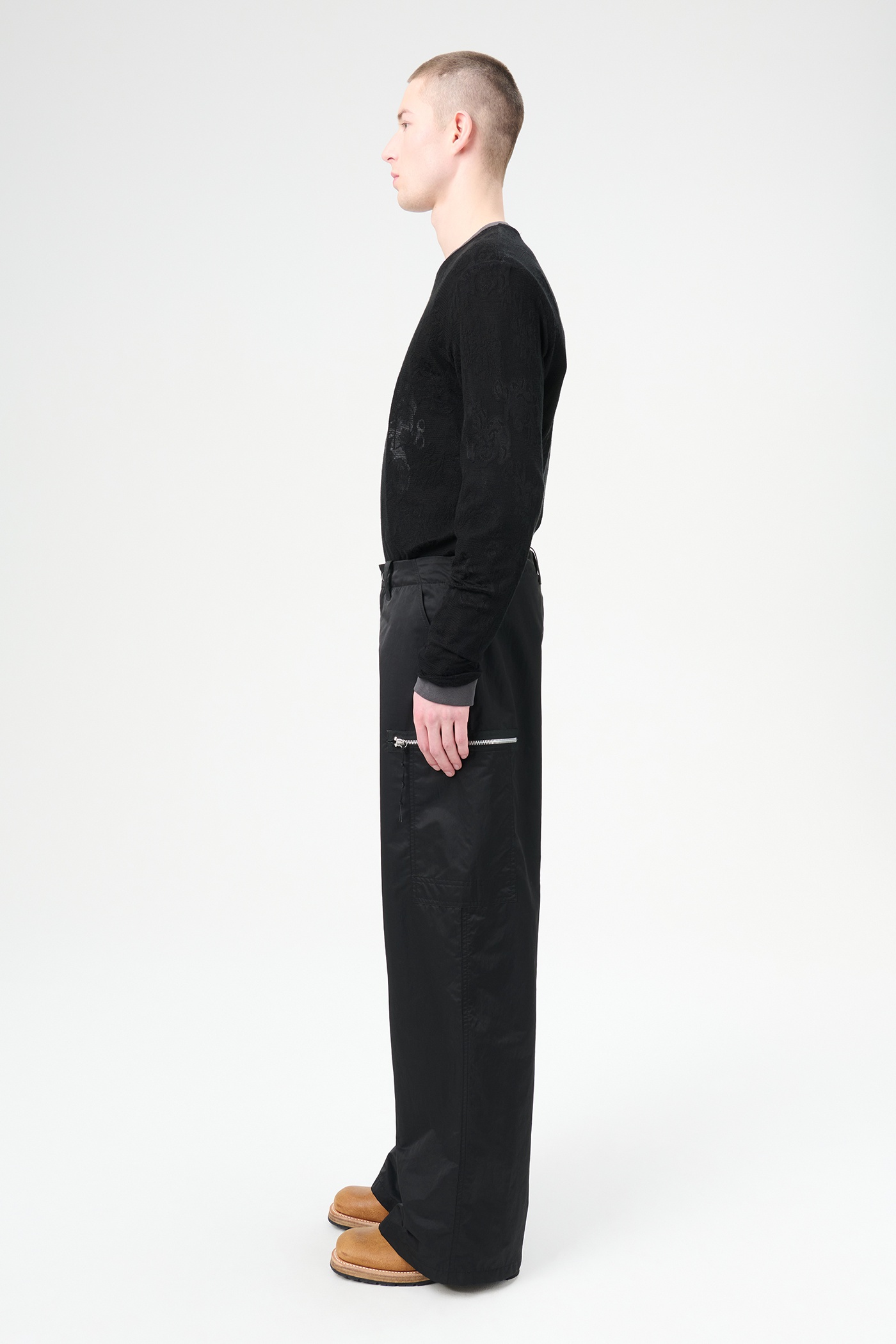 Tactical Cargo Black High Gloss Sateen - 4