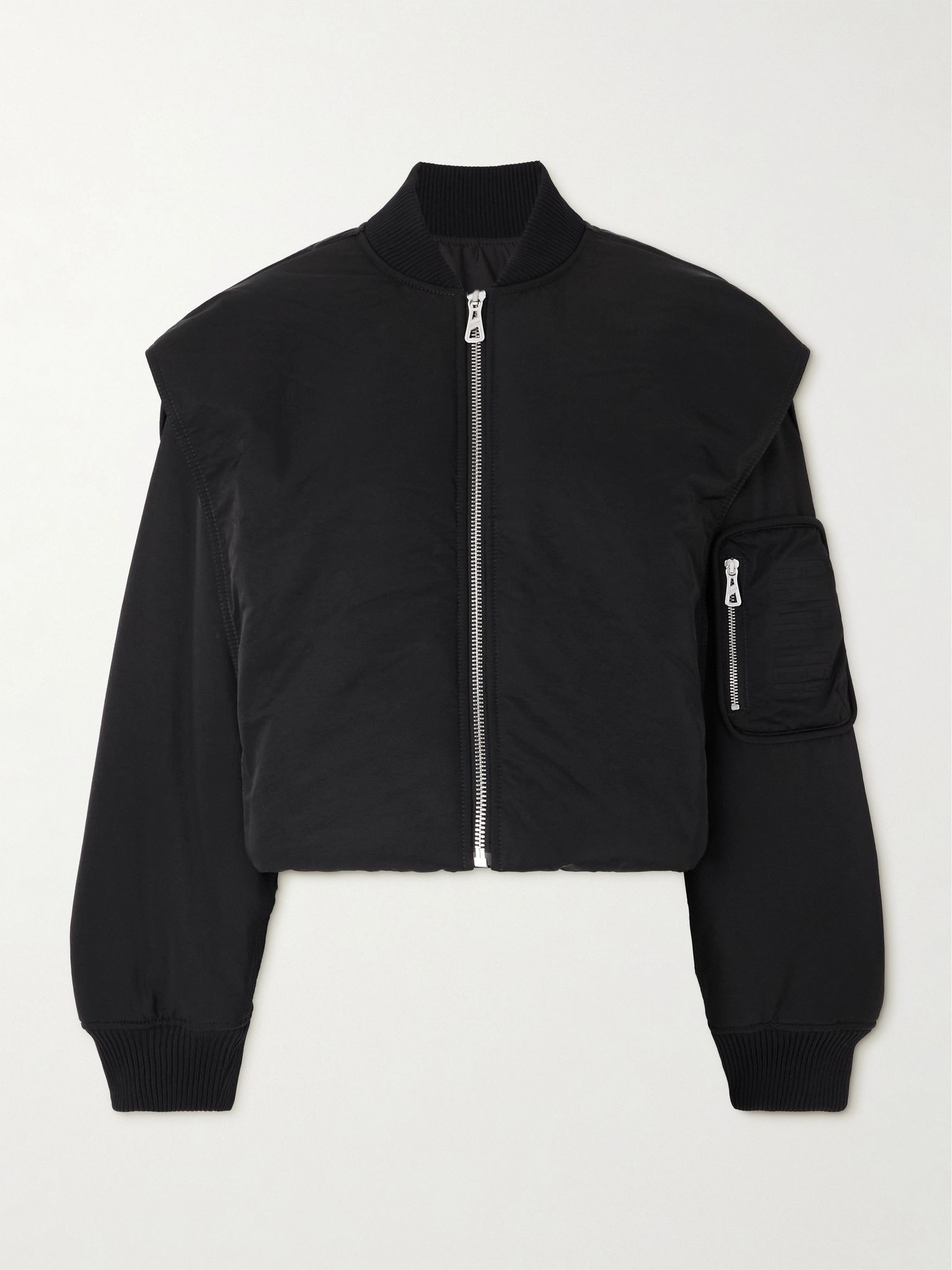 Oversized hooded shell bomber jacket Black - 1