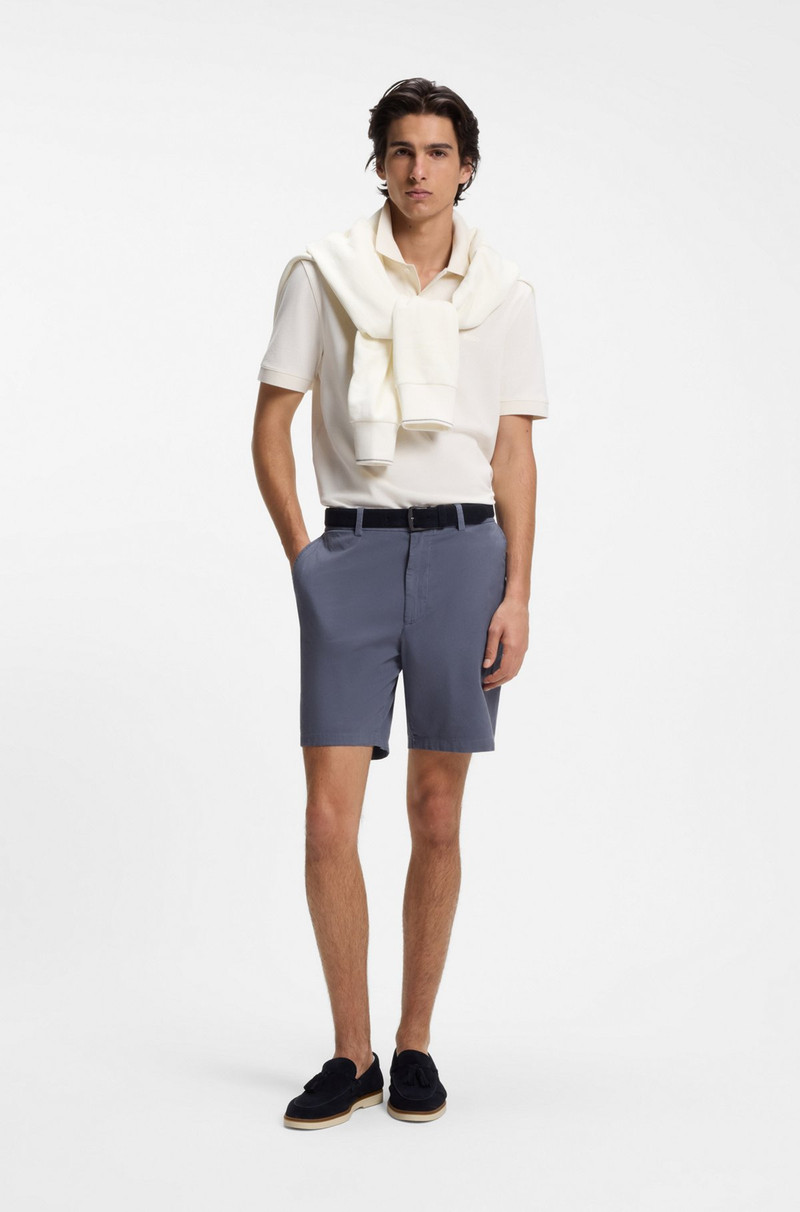 BOSS MODERN-FIT SHORTS IN STRETCH-COTTON TWILL outlook