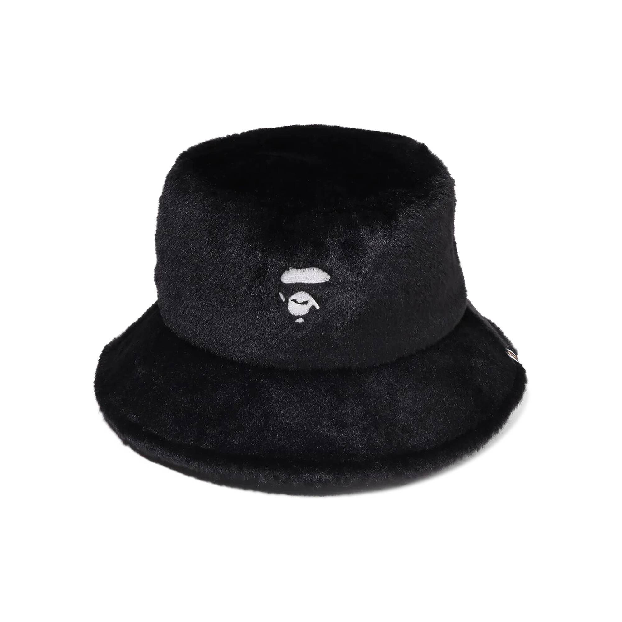 BAPE One Point Fur Bucket Hat 'Black' - 1