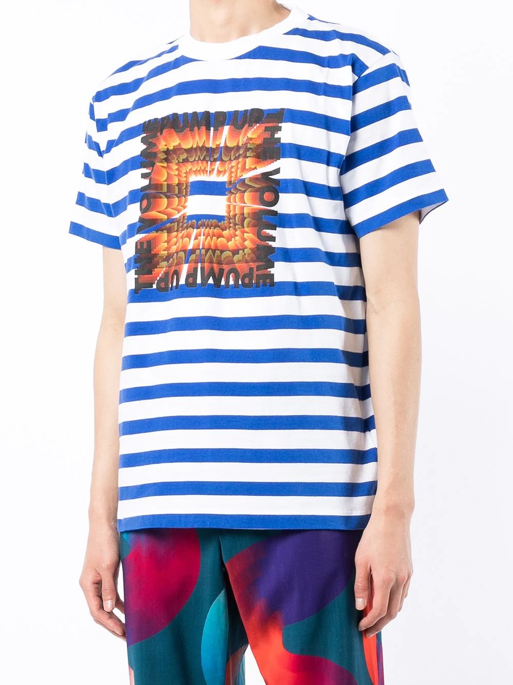 striped slogan-print T-shirt - 3