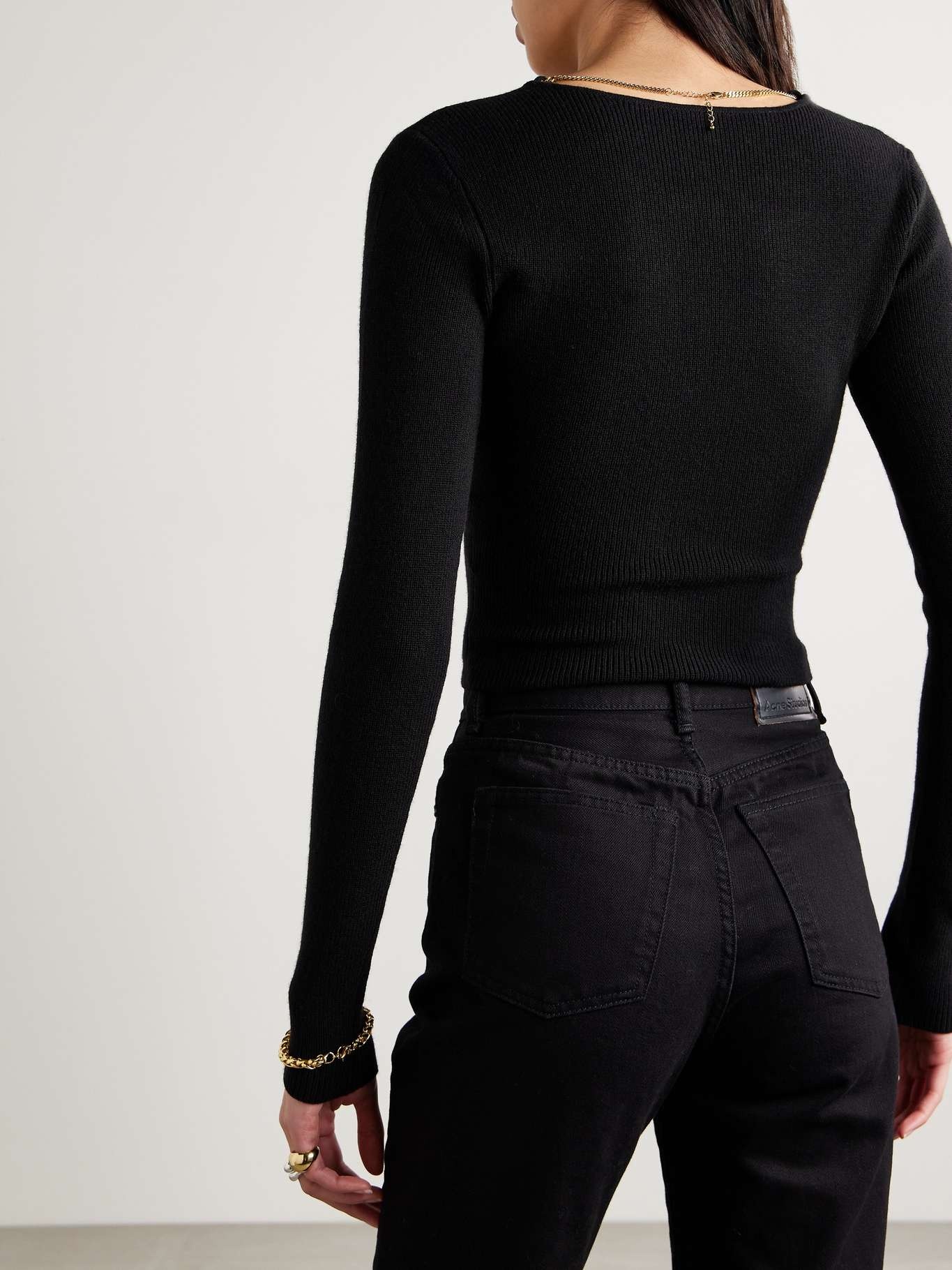 Alexander Wang Chain-Embellished Cropped outlets Knitted Sweater