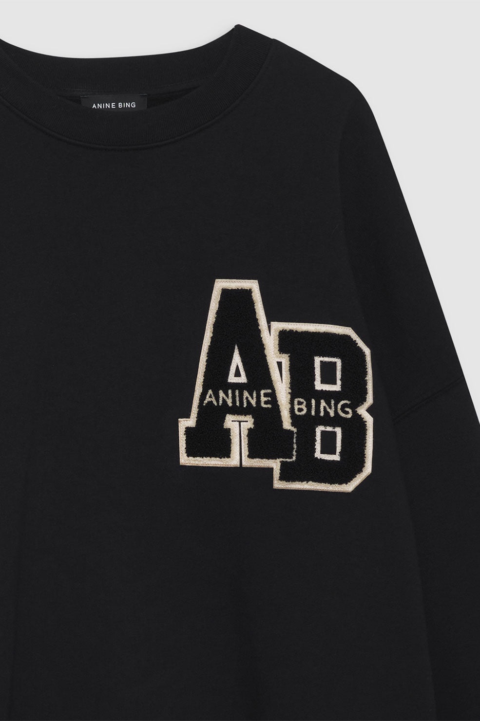 Miles Oversized Sweatshirt Letterman - Black - 4