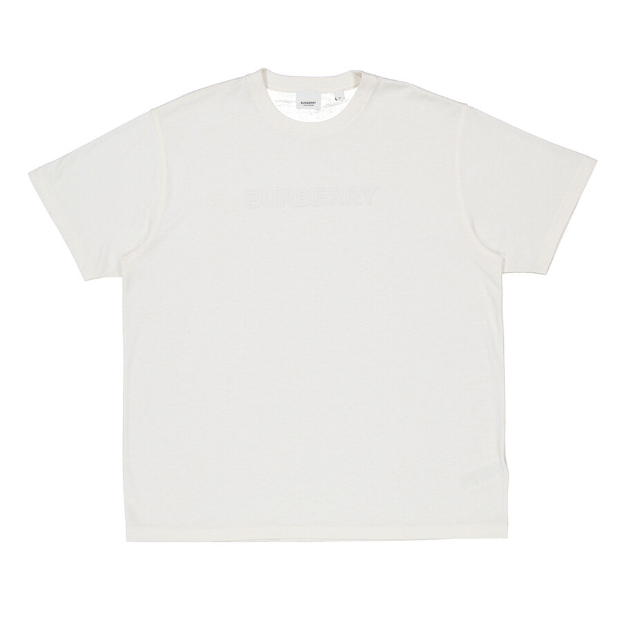 Burberry Logo Print Jersey T-Shirt In Oatmeal Melange - 5