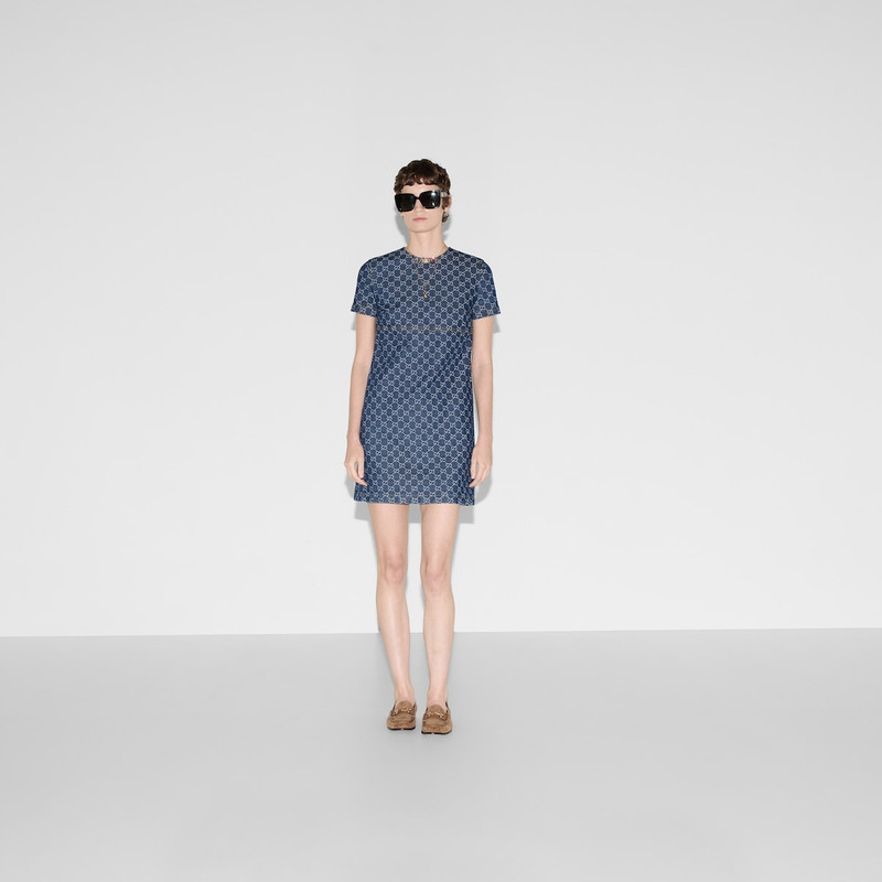 GUCCI GG denim jacquard dress outlook