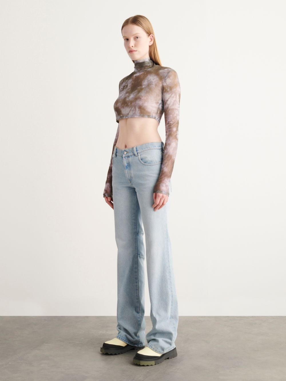 Off White Women Bleach Baby Flared Jeans - 5
