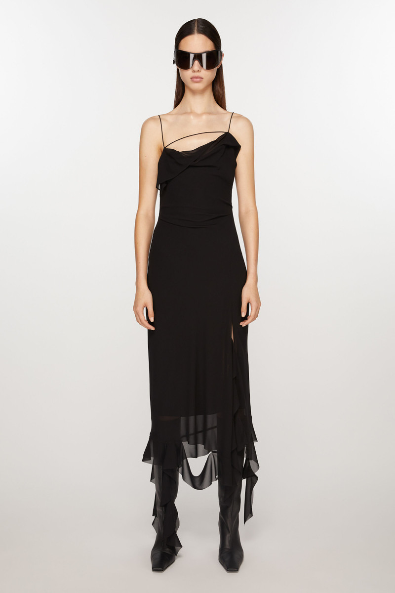 Acne Studios Ruffle strap dress - Black outlook