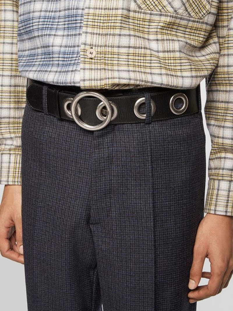 Marni BLACK CALFSKIN BELT WITH METAL EYELETS outlook