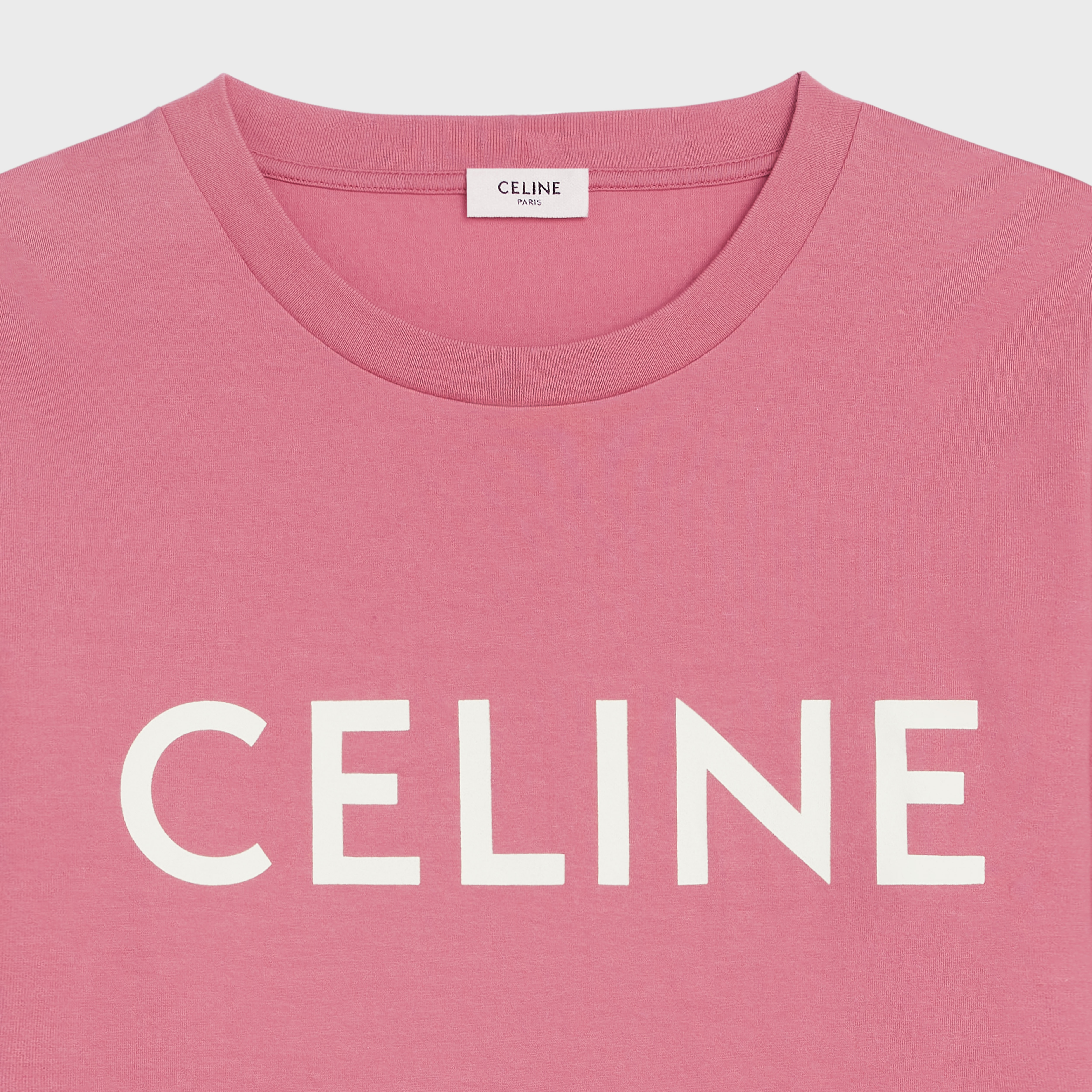 CELINE CROPPED CELINE T-SHIRT IN COTTON JERSEY | REVERSIBLE