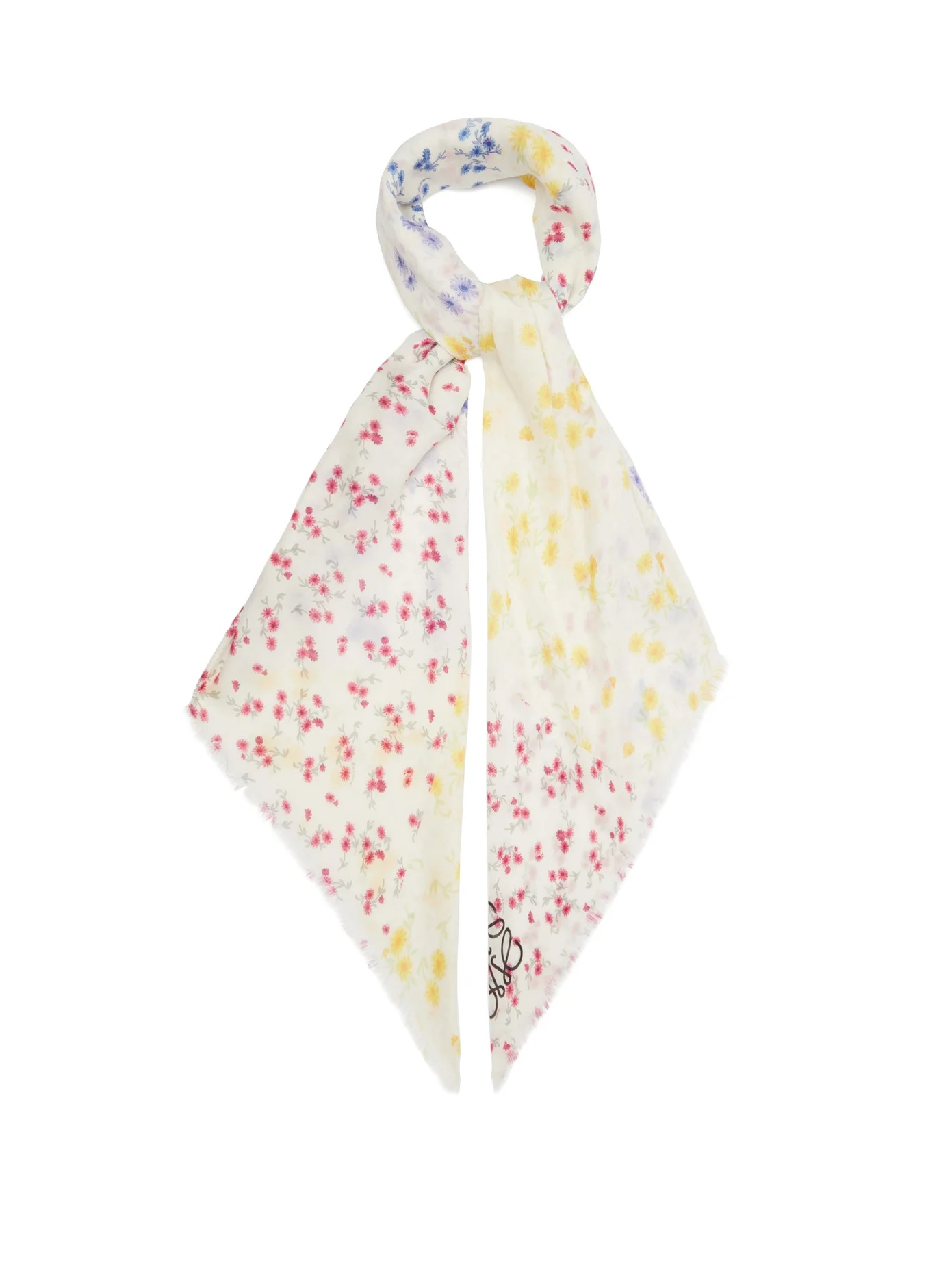 Anagram floral-print modal-blend scarf - 1