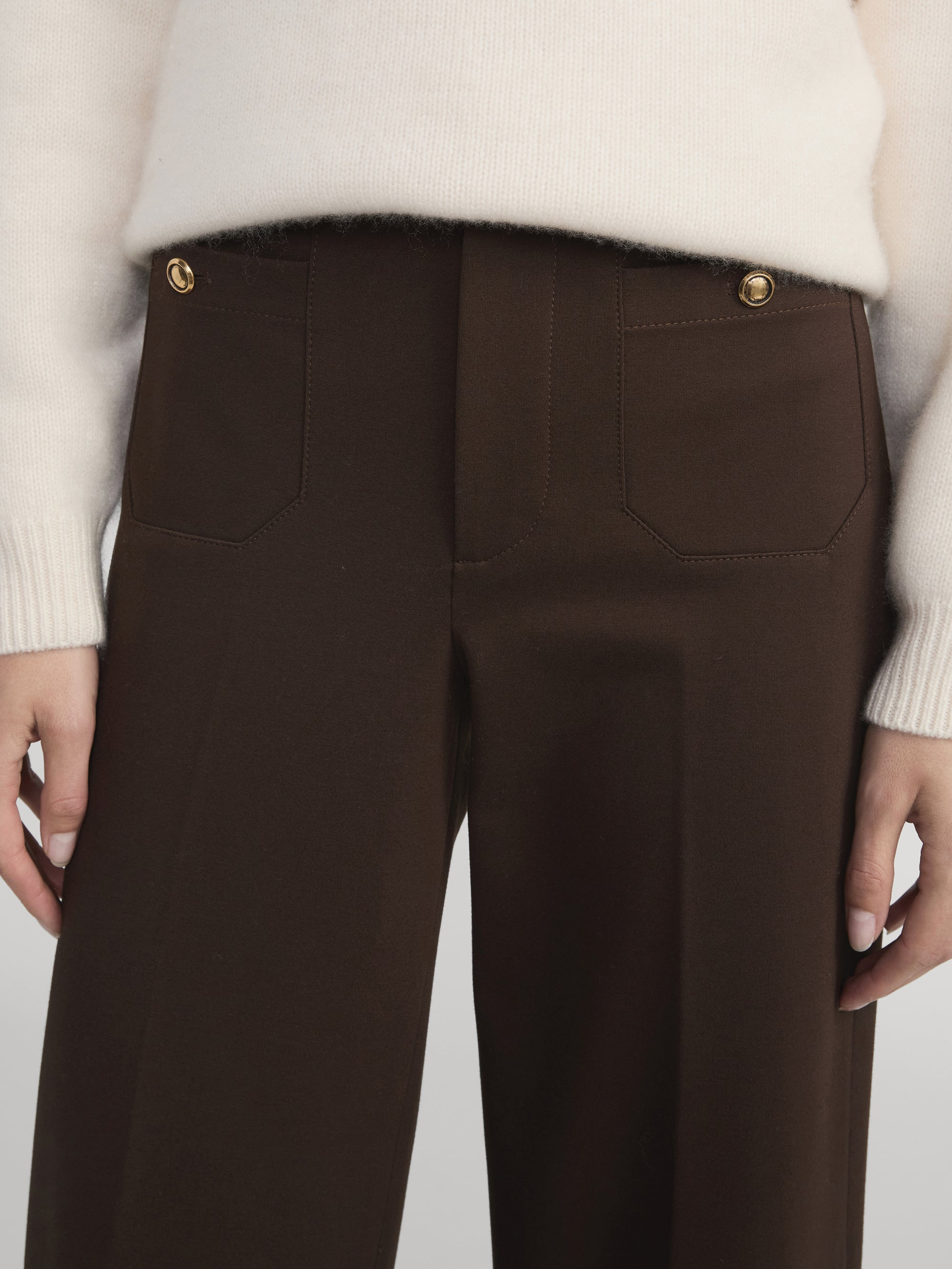 The Slim Palazzo Trouser in Americano - 4