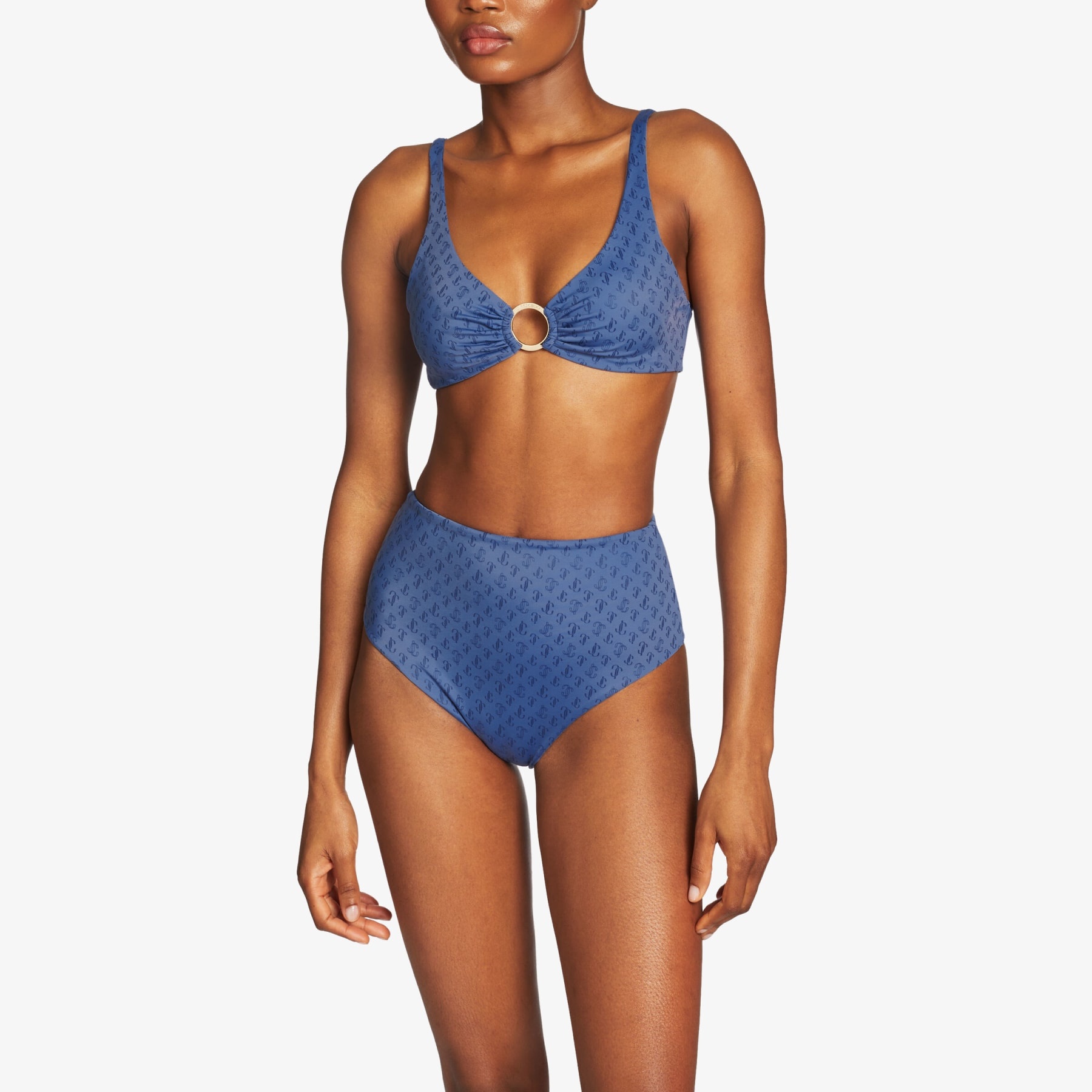 Suma
Smoky Blue JC Monogram Recycled Nylon and Lycra Bikini Brief - 2