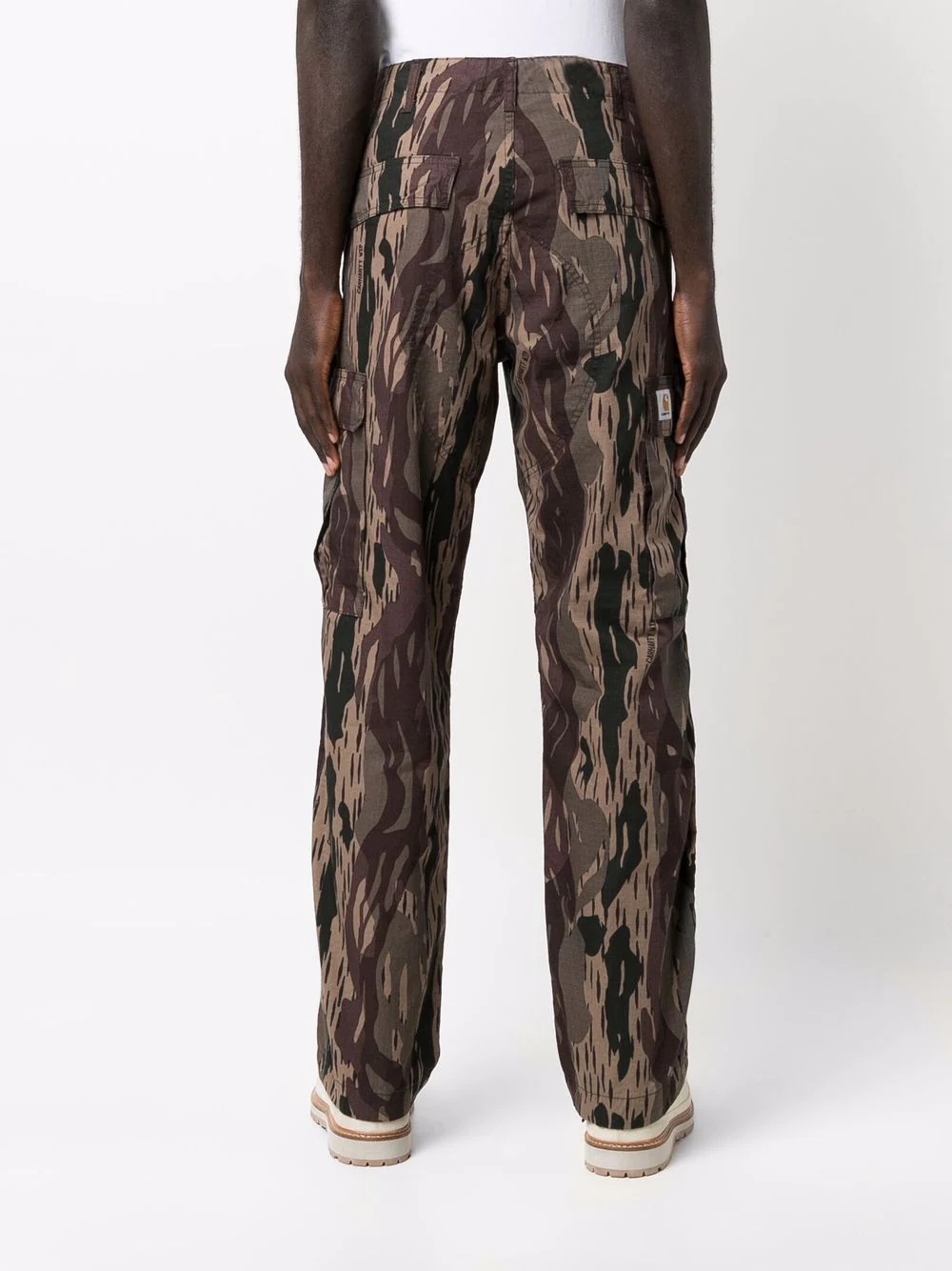 camouflage cargo straight-leg trousers - 4