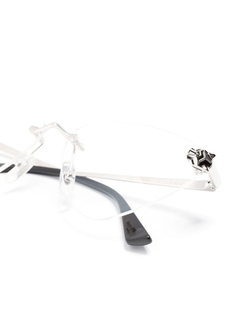 logo-plaque cat-eye frame glasses 3