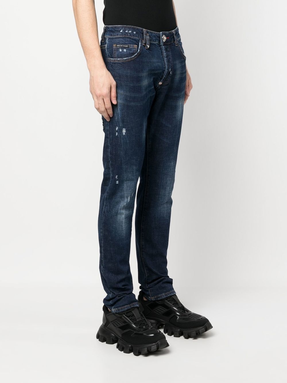 straight-leg ripped jeans - 4