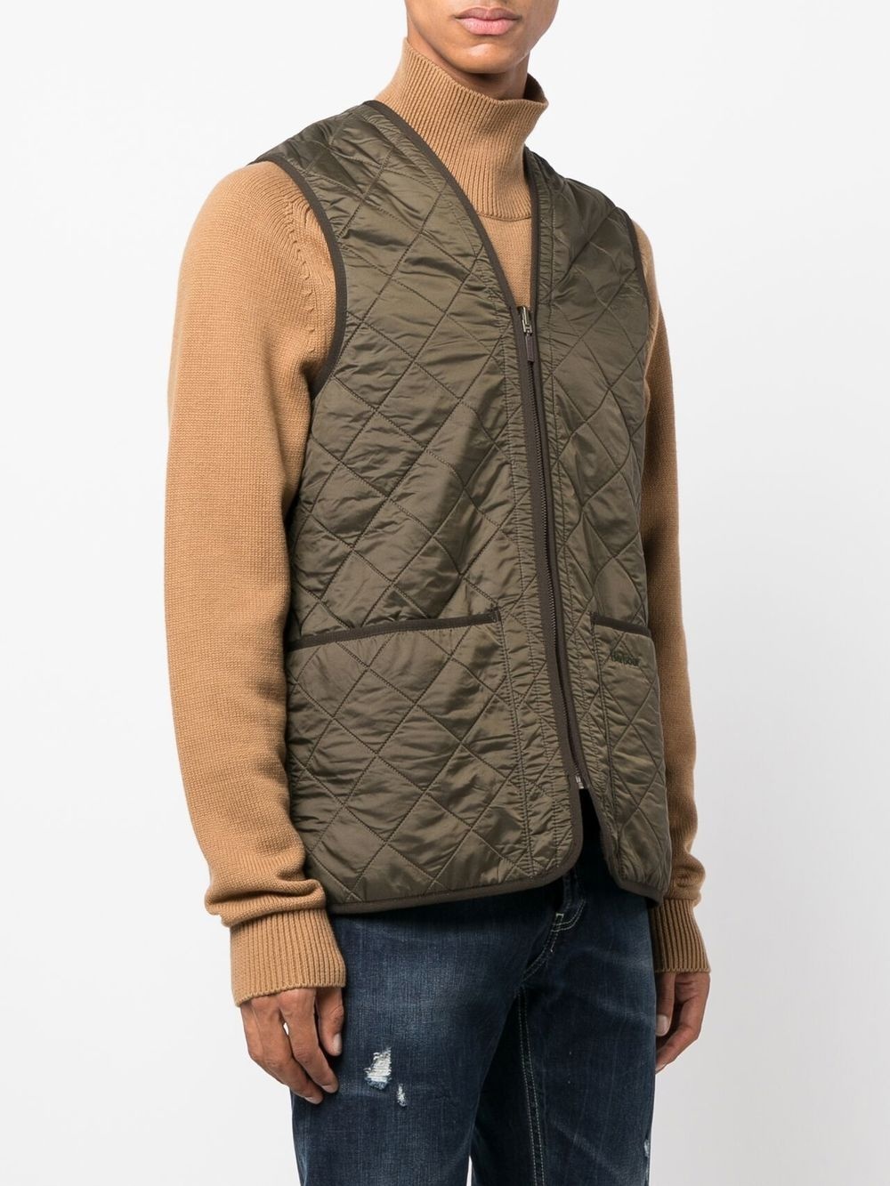 quilted zipped-up gilet - 3