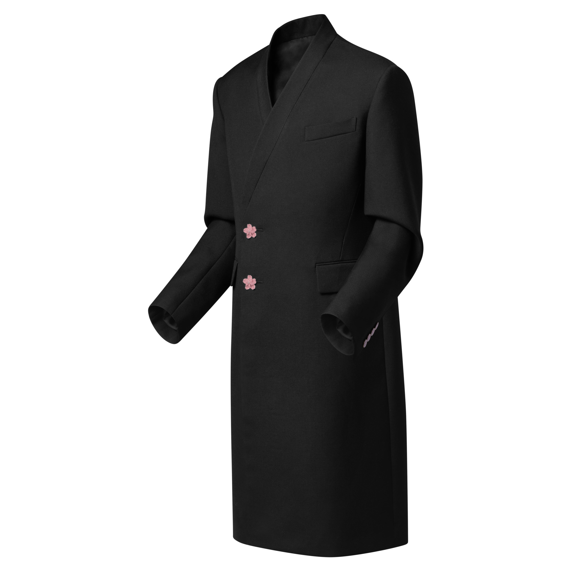 Tailored Kimono Single-Breasted Overcoat - 2