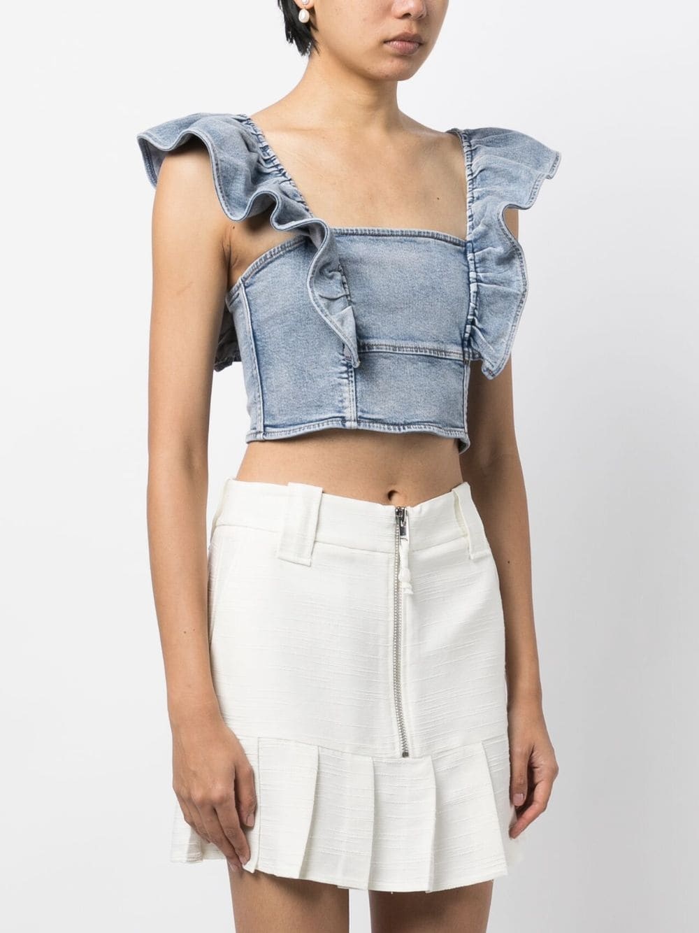 denim crop top - 3