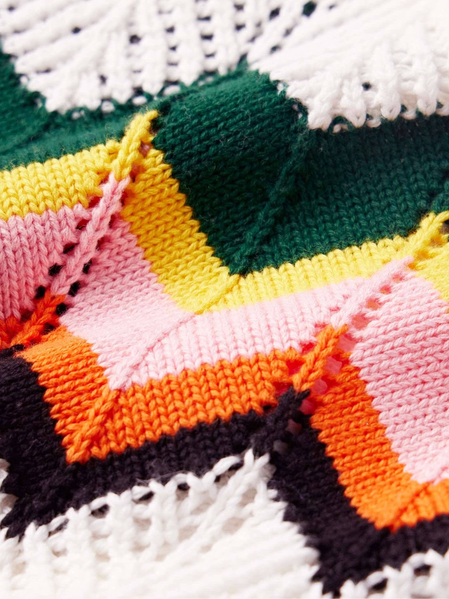 Camp-Collar Logo-Appliquéd Striped Crocheted Cotton Shirt - 4