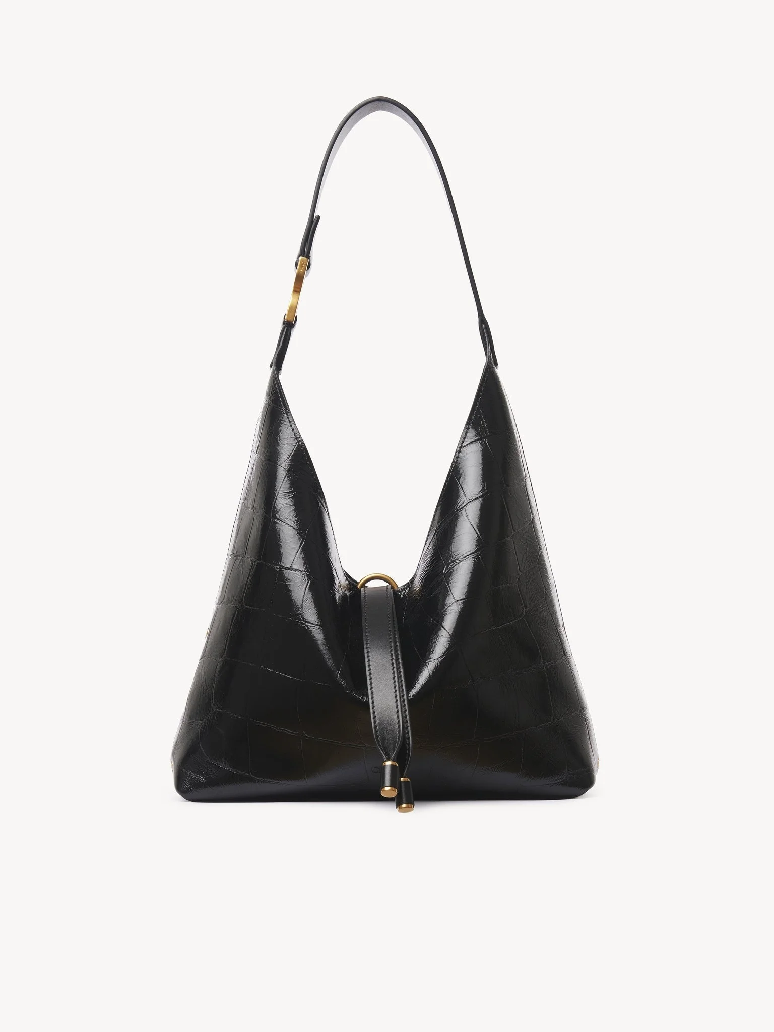 SMALL MARCIE HOBO BAG IN CROCO-EFFECT LEATHER - 1