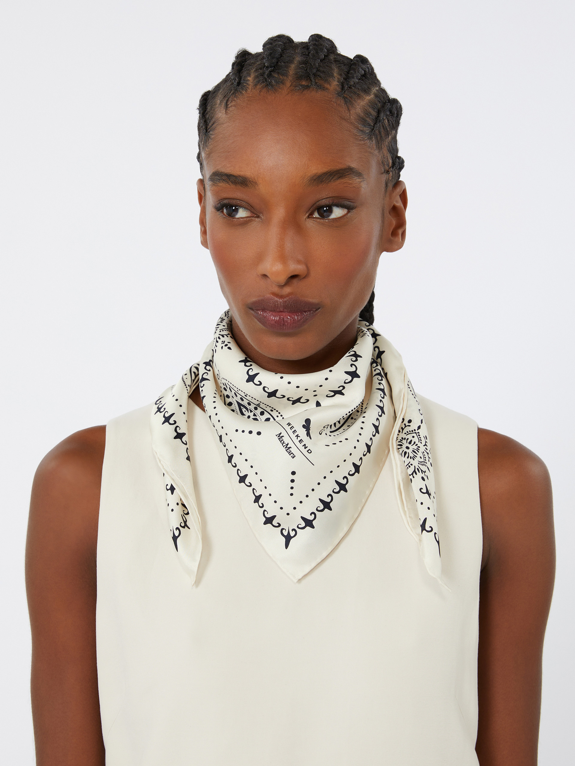 SIAM Printed silk scarf - 4