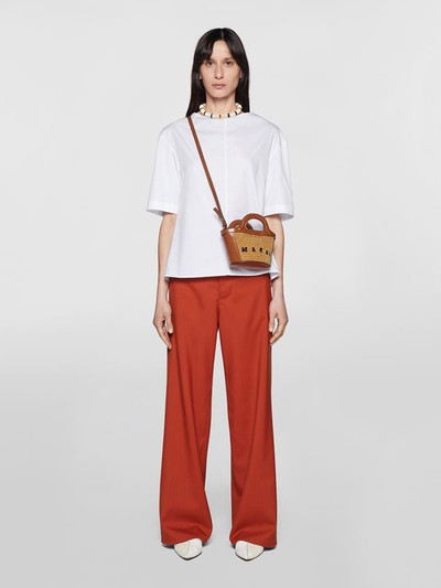 Marni MICRO TROPICALIA BAG IN LEATHER AND RAFFIA WITH SHOULDER STRAP outlook
