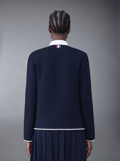 Thom Browne Merino Wool Tipping Double Face Collarless Jacket outlook