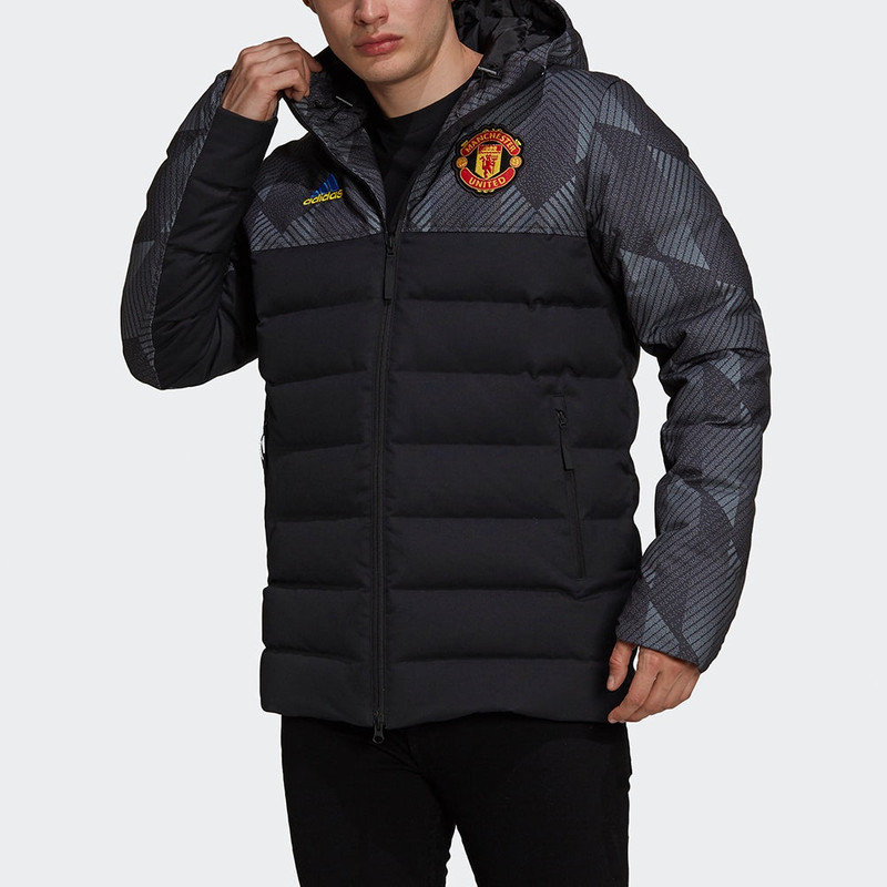 adidas Manchester United Soccer Down Feather Jacket 'Black' GR3870 2