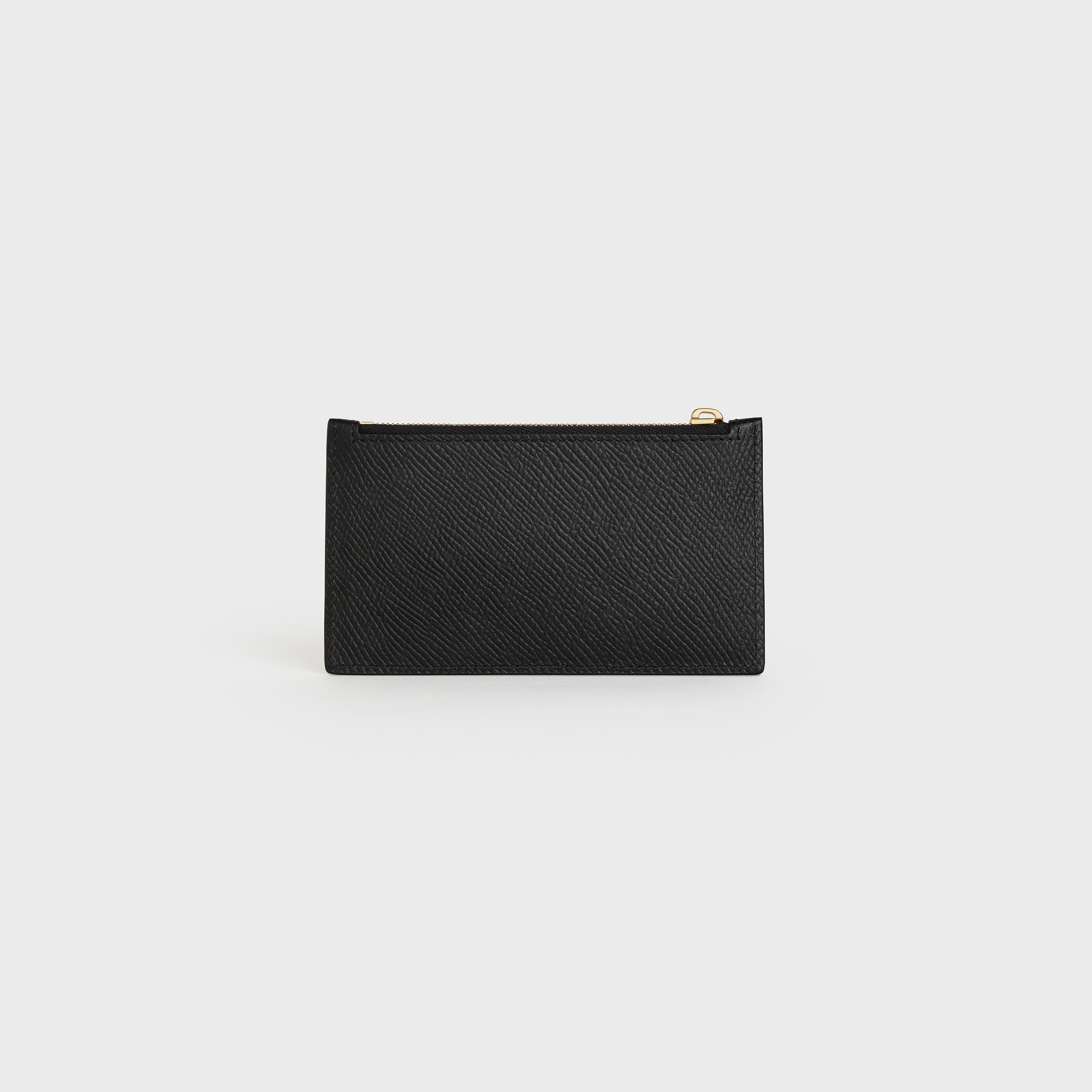 ZIPPED COMPACT CARD HOLDER IN GRAINED CALFSKIN - 6