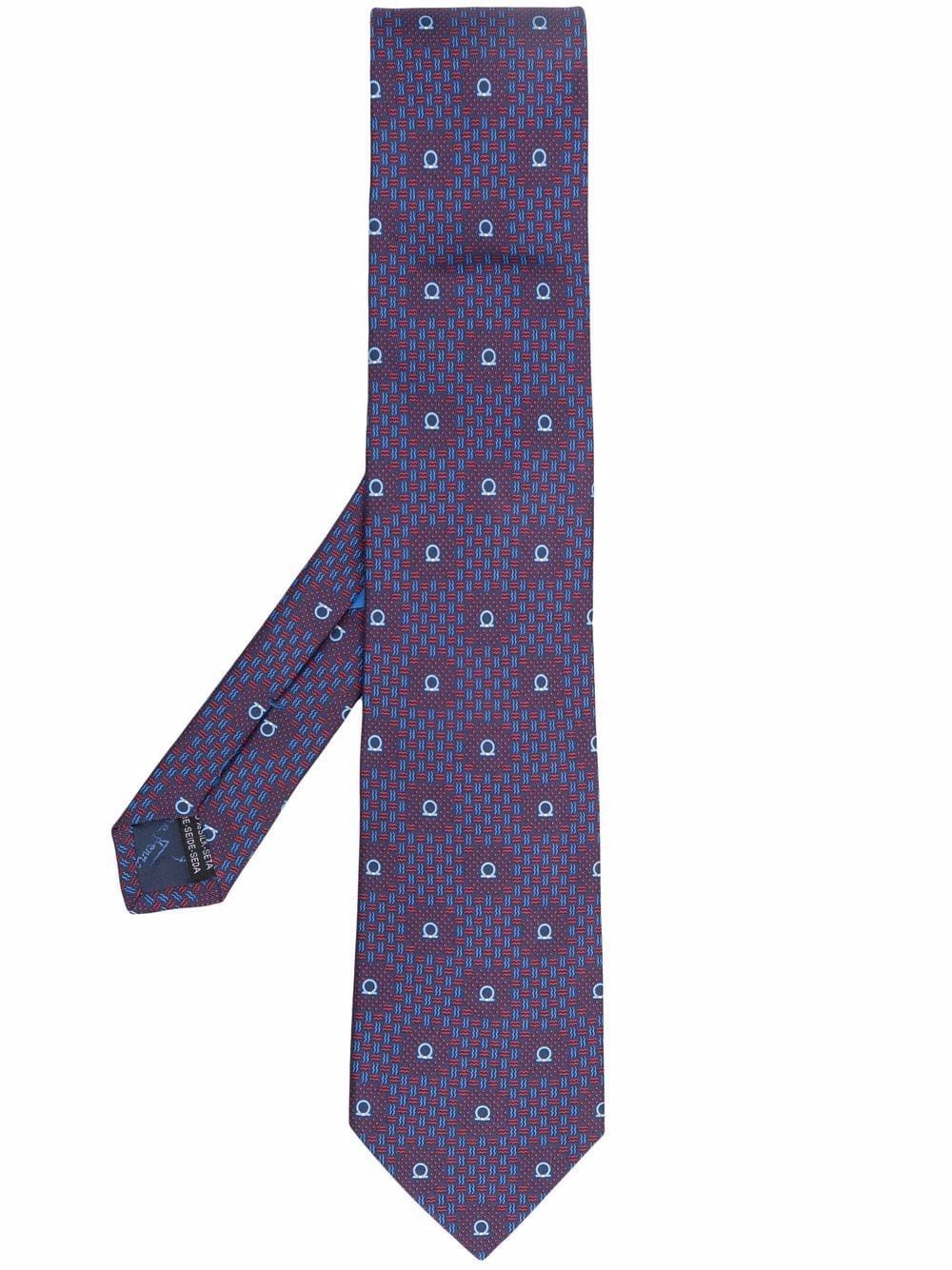 abstract-print silk tie - 1