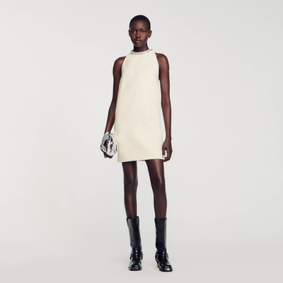 Sandro DRESS WITH JEWELRY COLLAR outlook