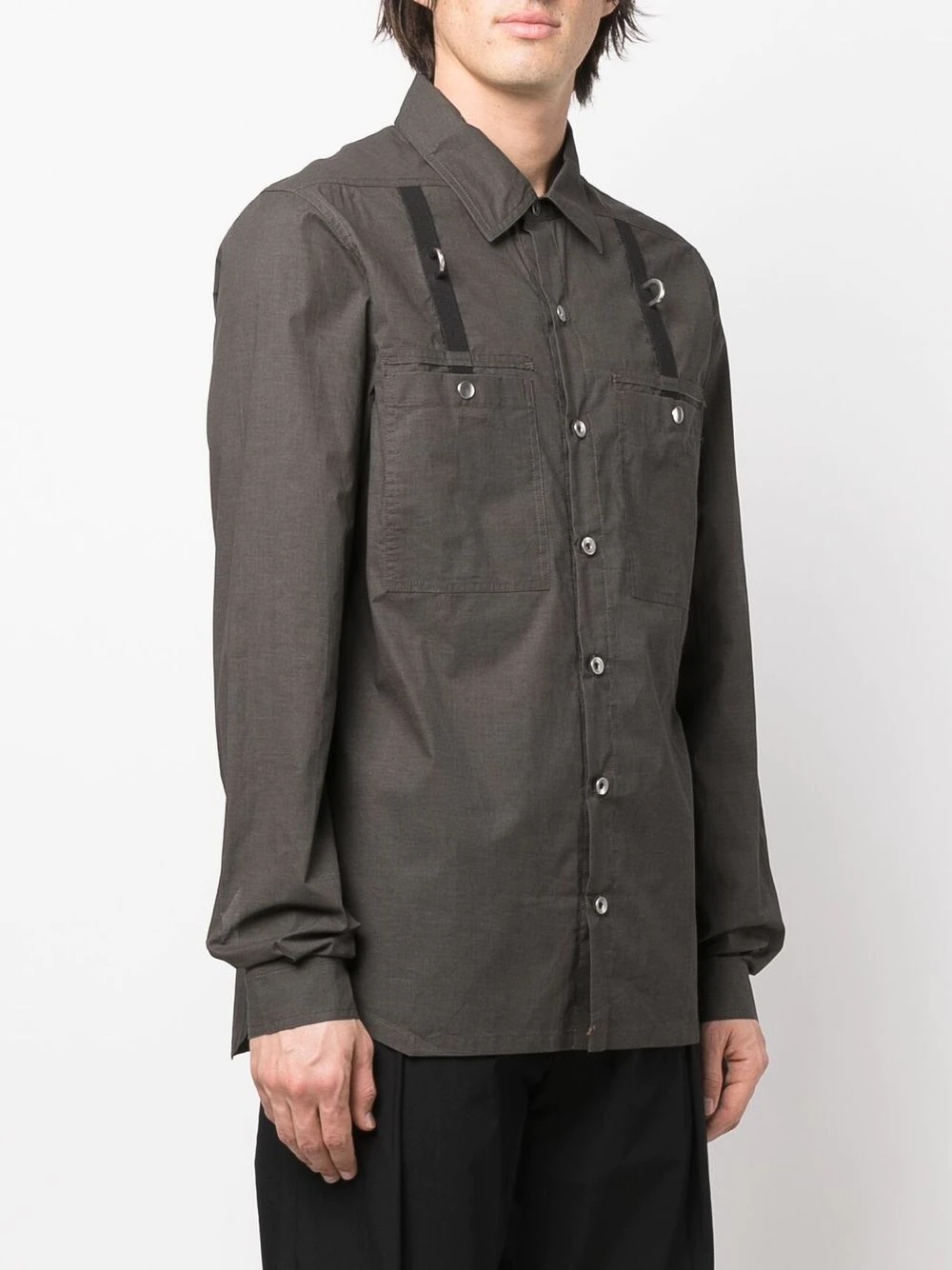 strap-detail long-sleeve shirt - 3