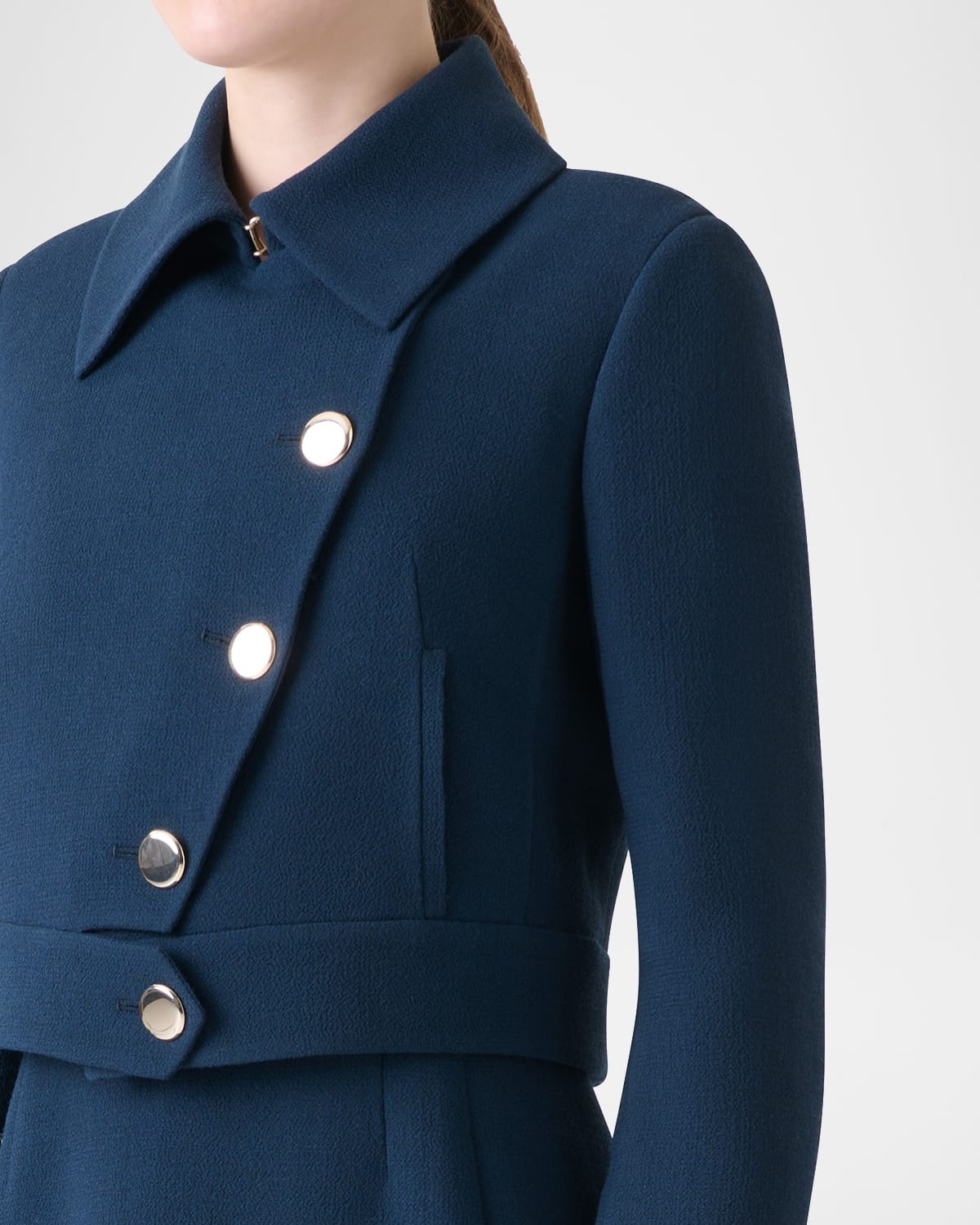 Dana Asymmetric-Button Wool Crepe Jacket - 5
