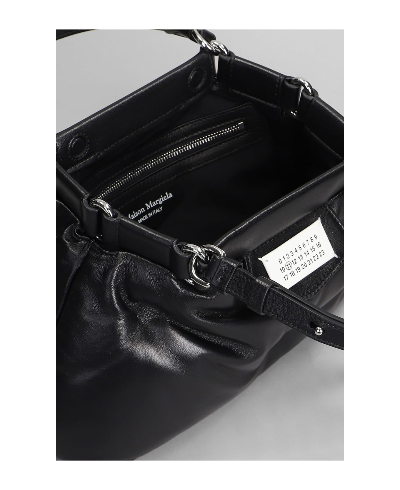 Glam Slam Hand Bag In Black Leather - 4