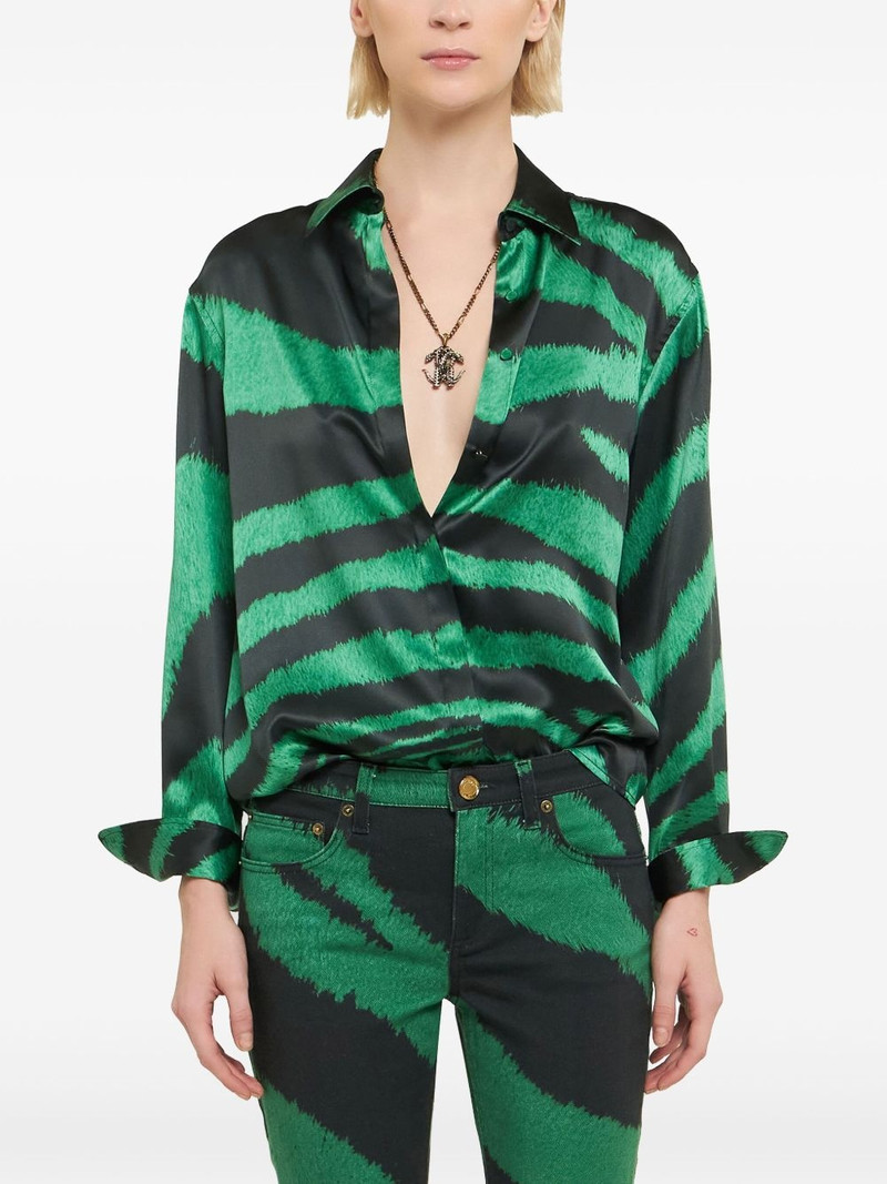 Roberto Cavalli zebra-print shirt outlook