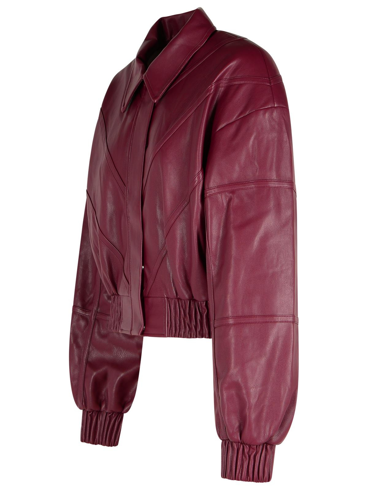 Rotate Burgundy Polyester Bomber Jacket Women - 2