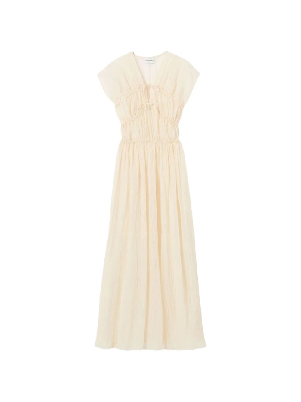 tie-detail gathered maxi dress - 1