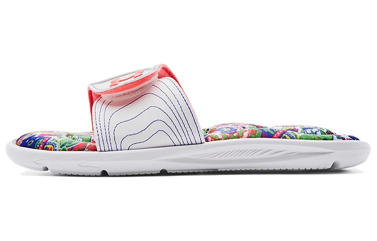 (WMNS) Under Armour Ignite 6 Graphic Footbed Slide 'White Blitz Red' 3023767-108 - 2
