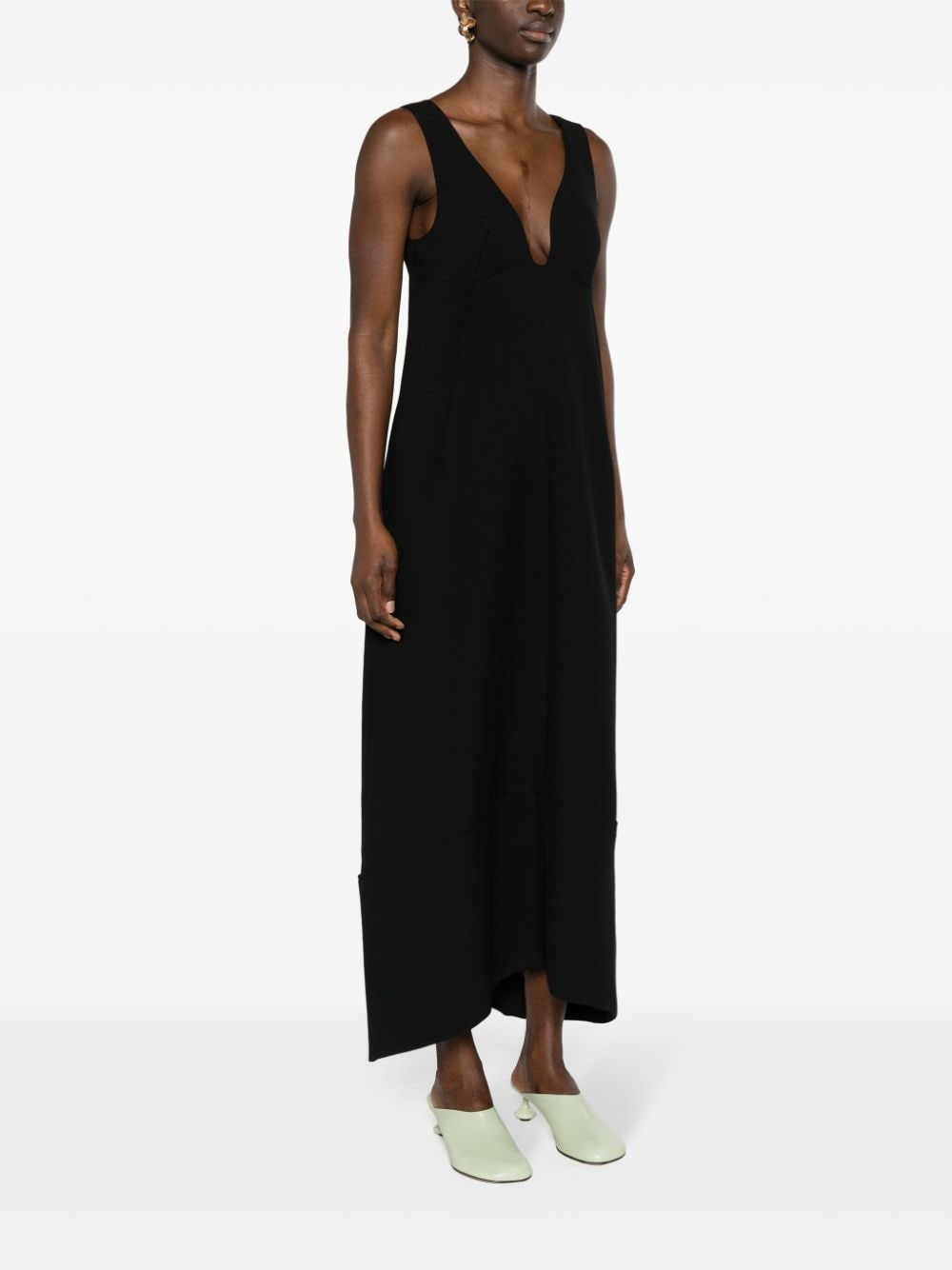 U-neck wool maxi dress - 3
