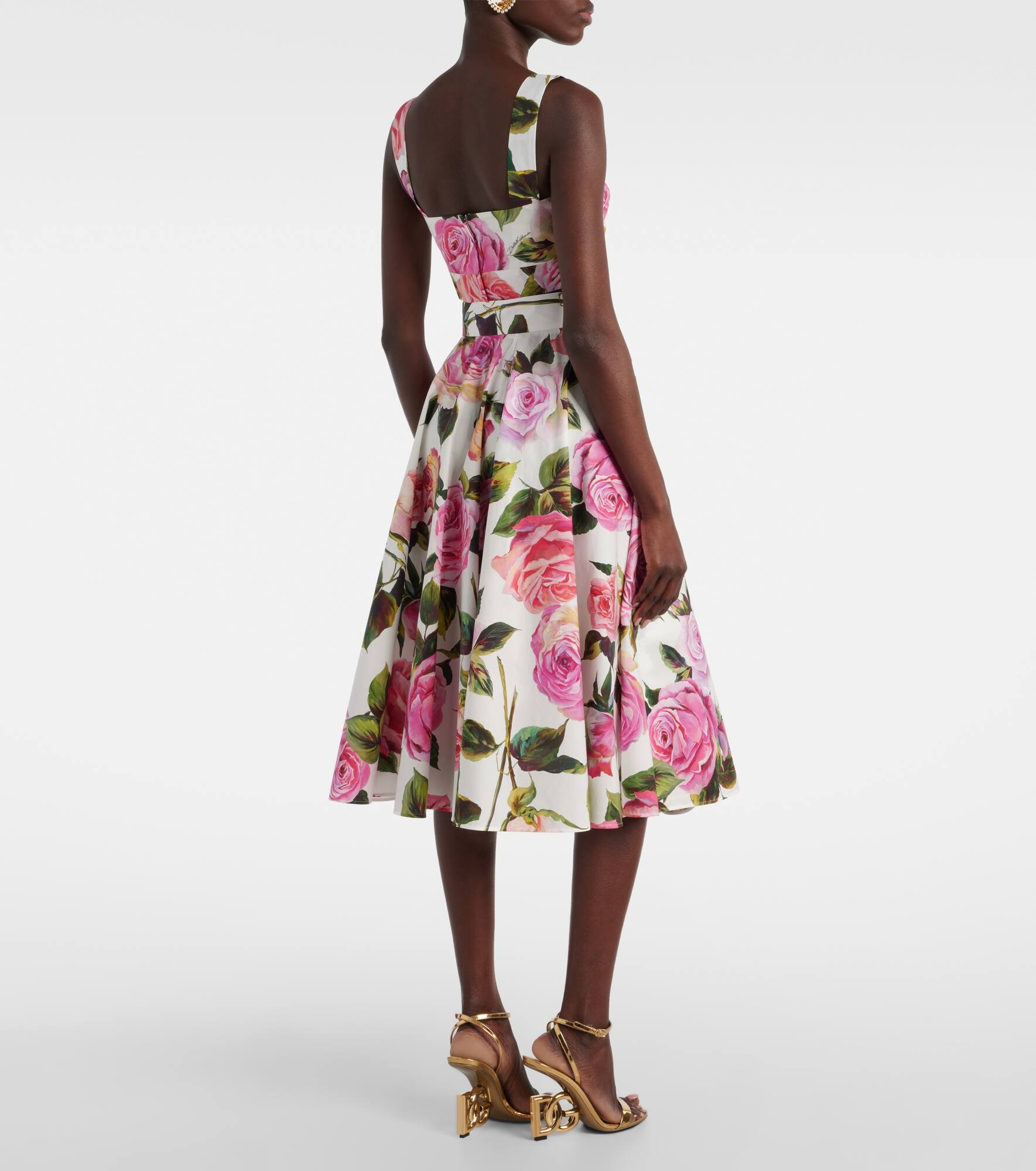 Floral cotton midi skirt - 3