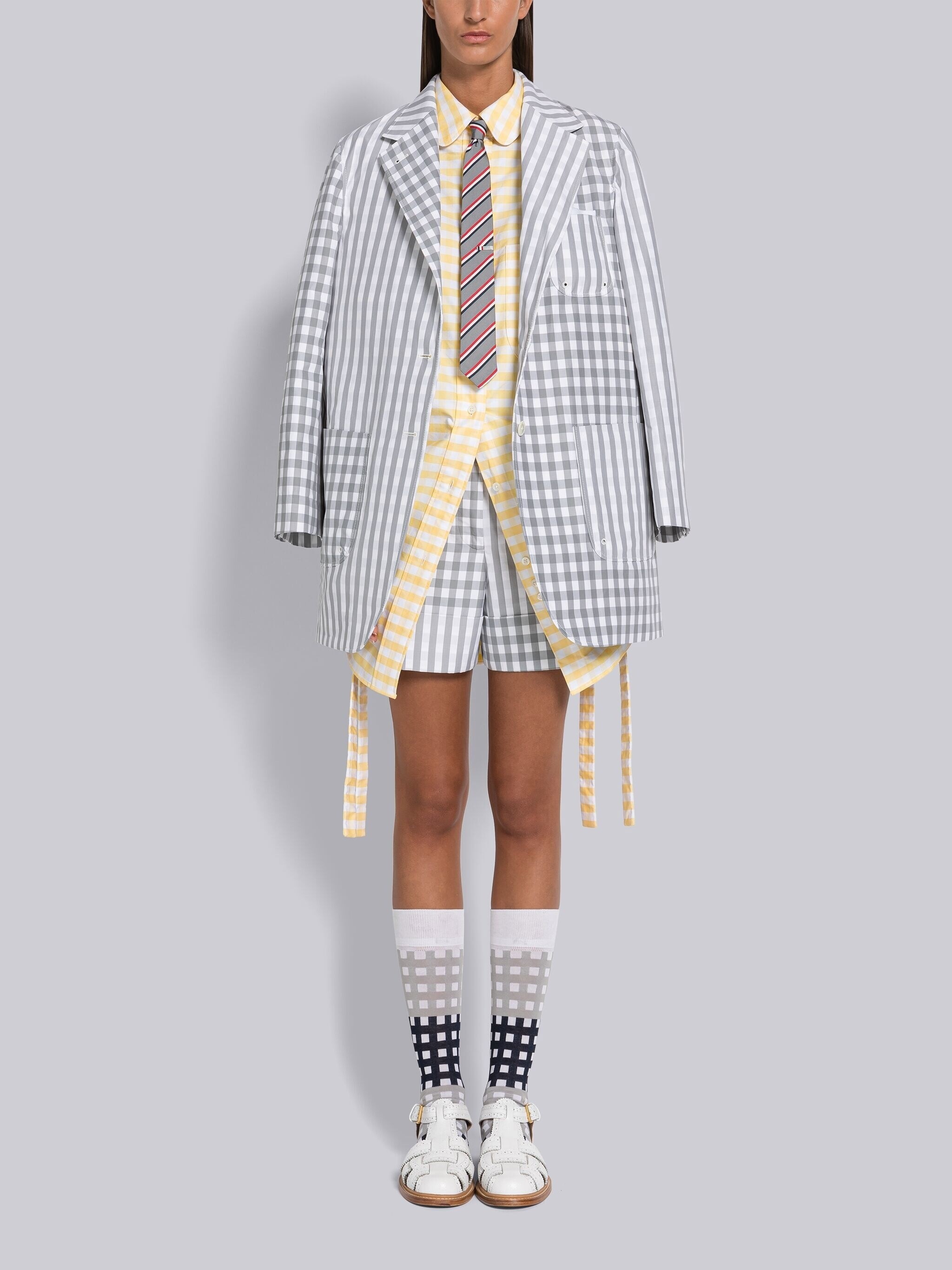 Fun-Mix Gingham Double Face Poplin Sack Short - 4
