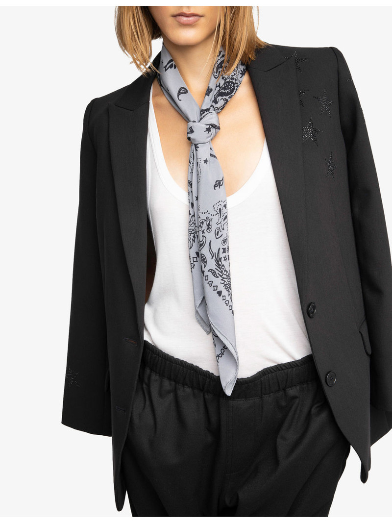 Zadig & Voltaire Blondie Bandana Square Silk Scarf outlook