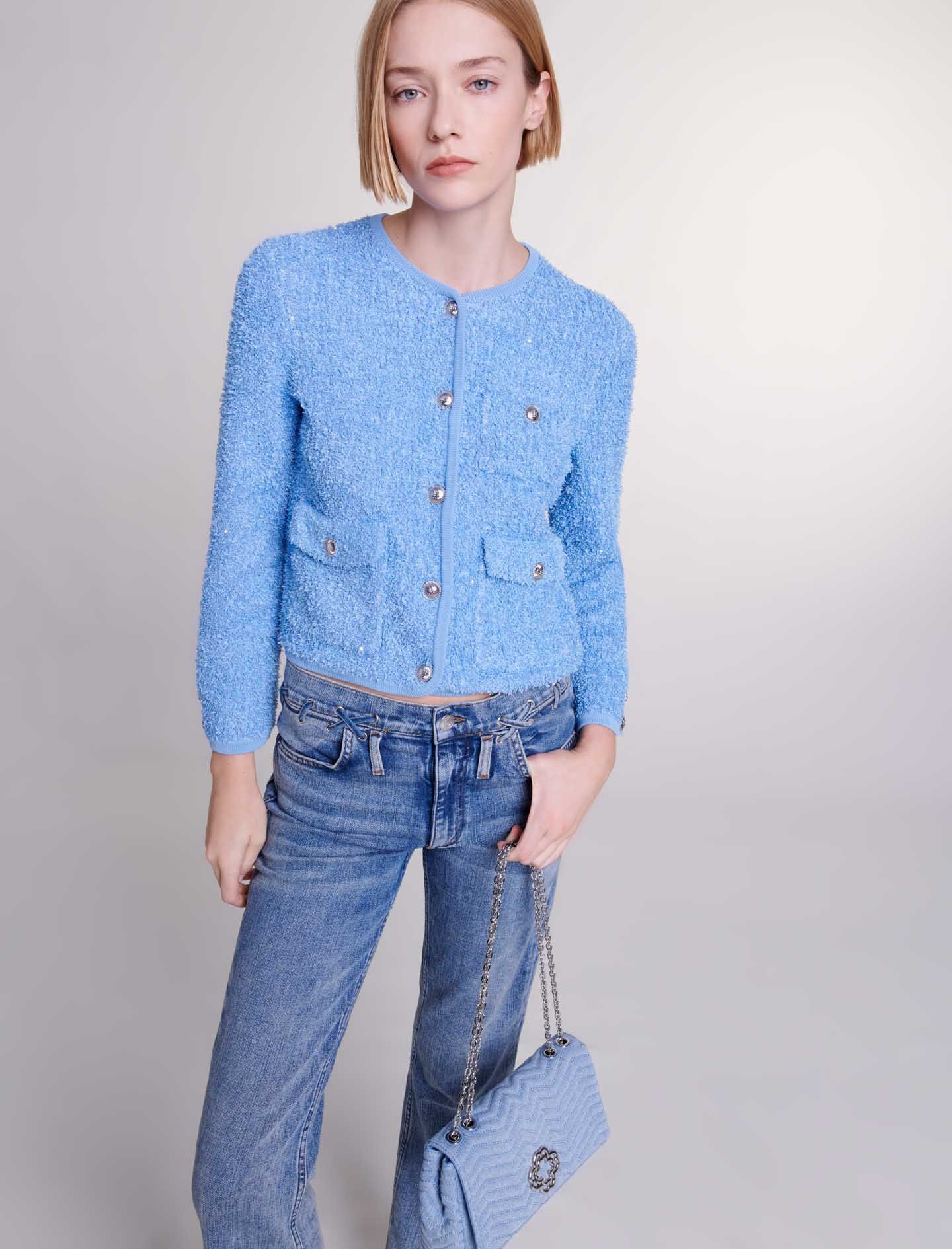 Sequin knit cardigan - 6