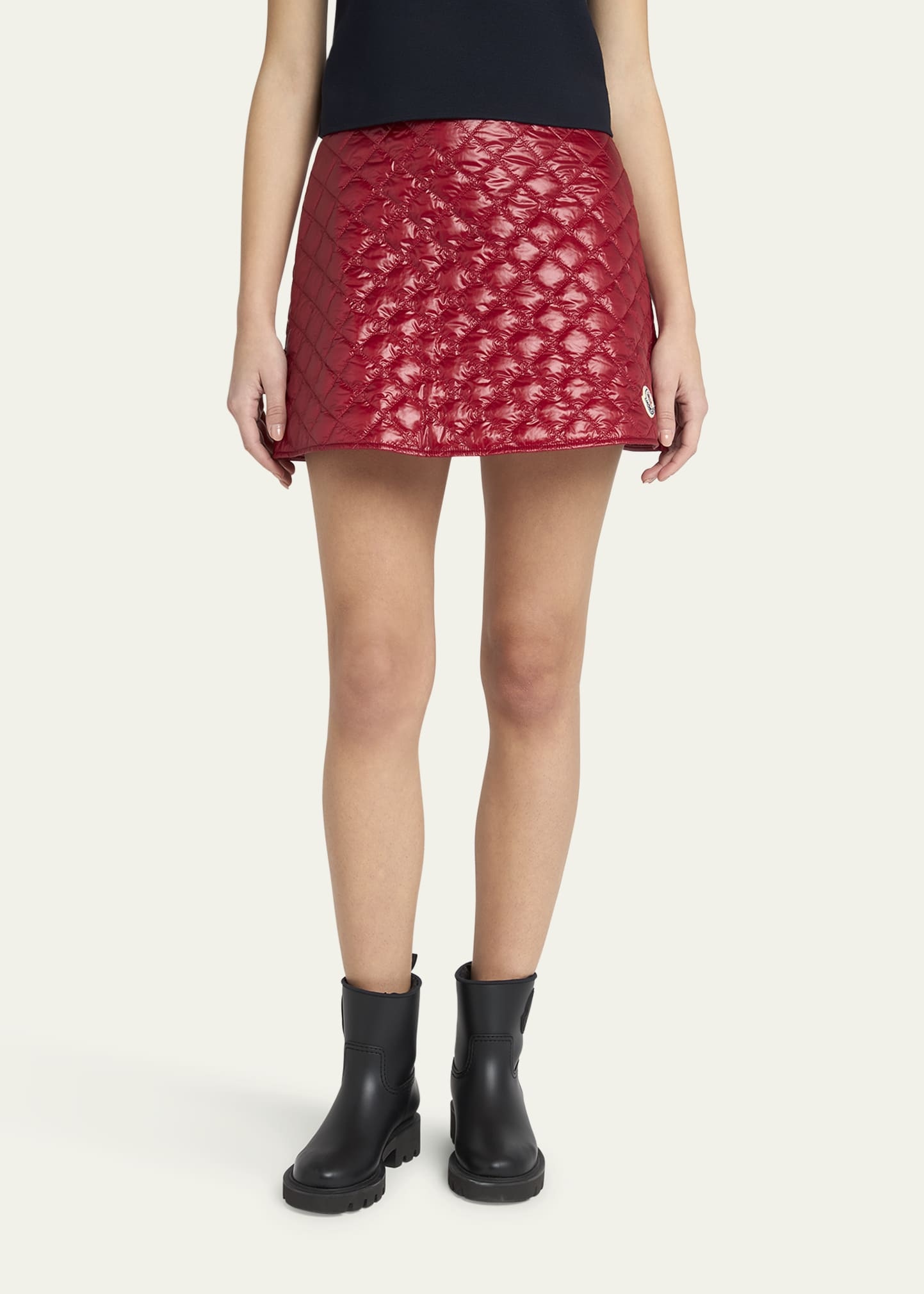 Quilted A-Line Mini Skirt - 4
