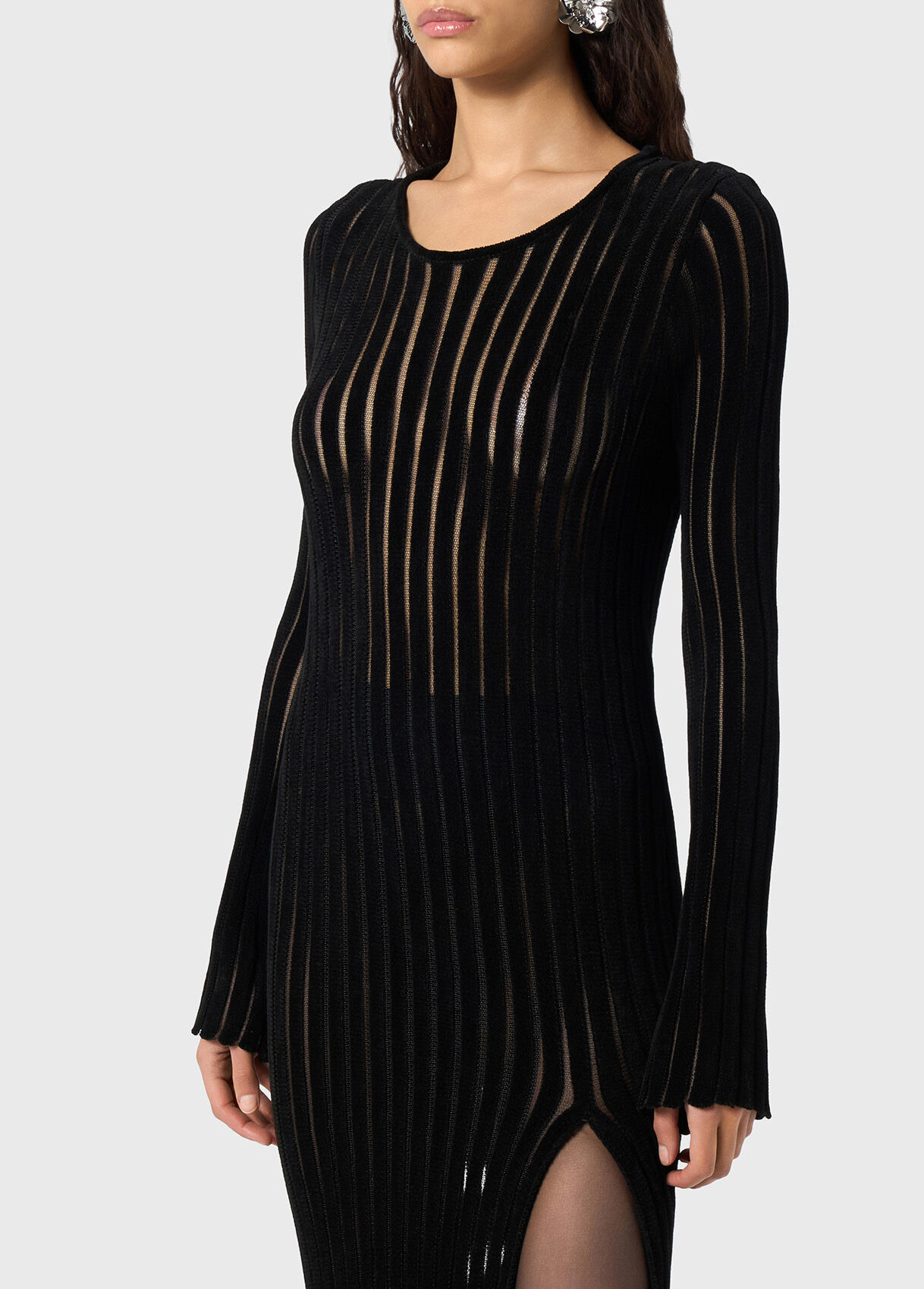 MIDI KNIT DRESS WITH FUR - 4