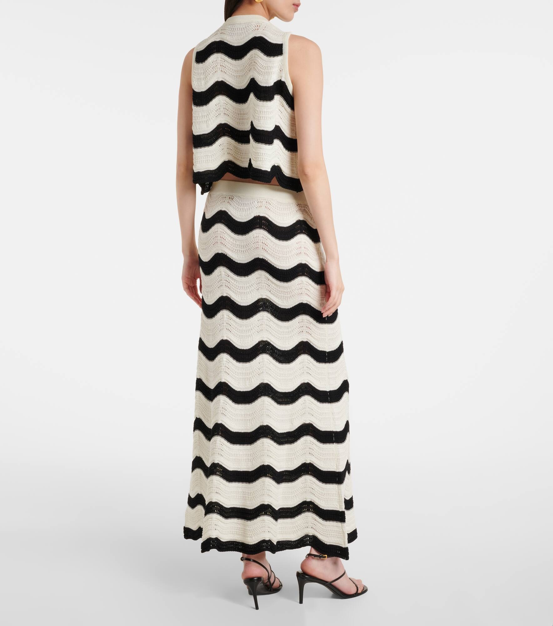 Chevron cotton crochet crop top - 3