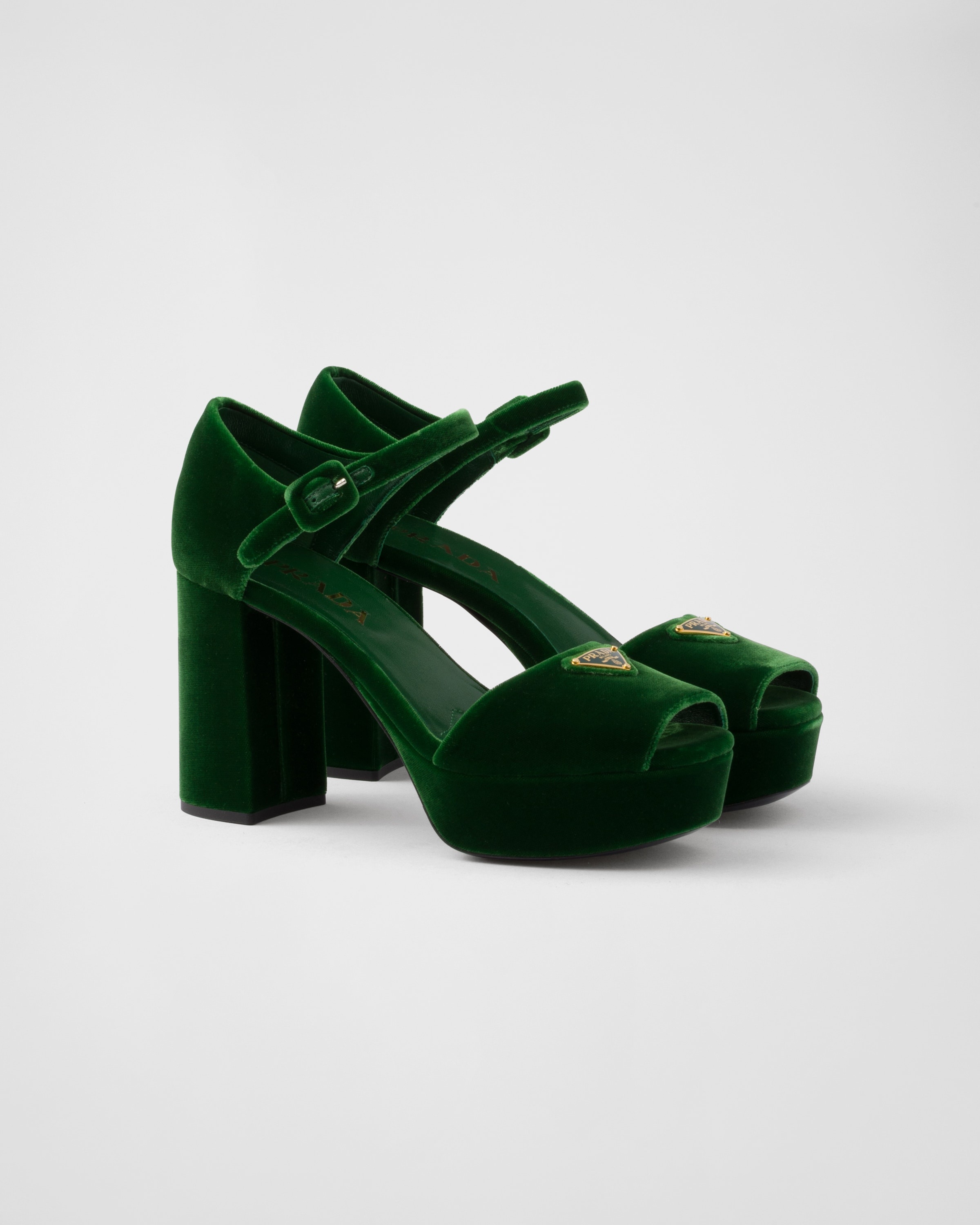 Velvet platform sandals - 1