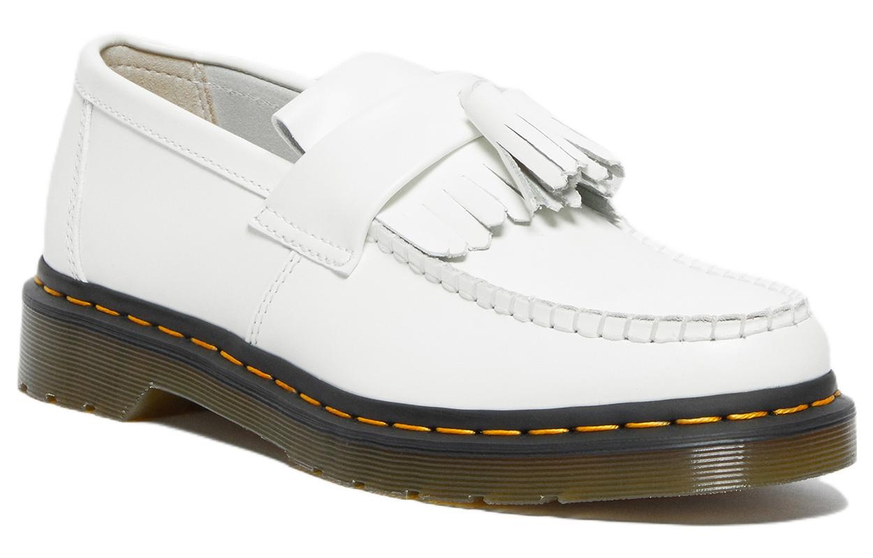 Dr. Martens Adrian Yellow Stitch Leather Tassel Loafers 'White' 27431100 - 2